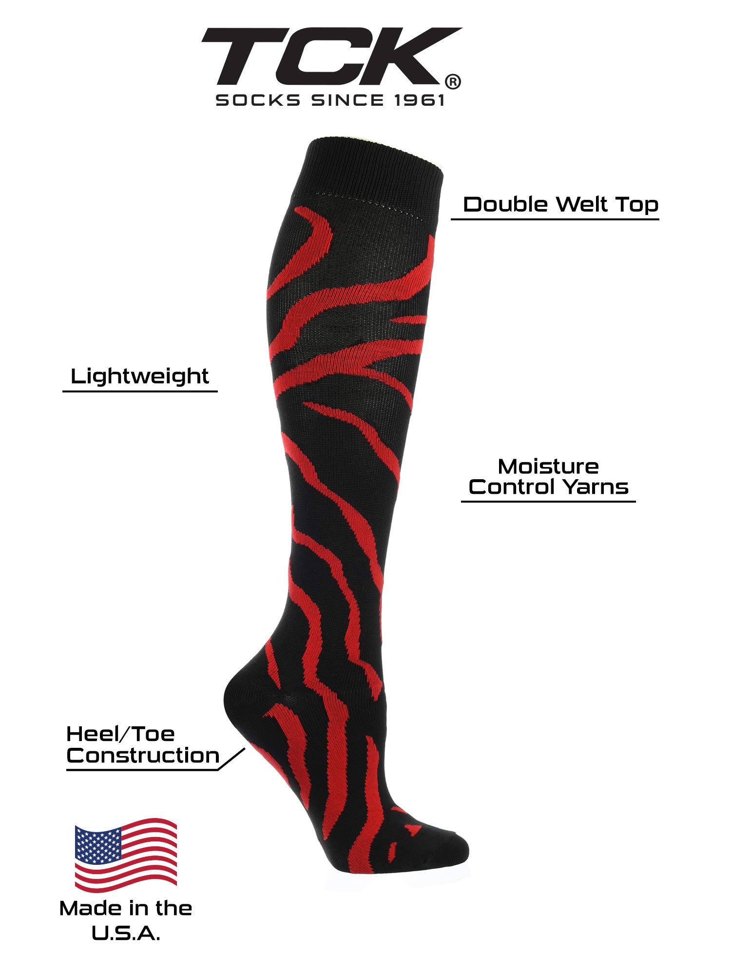 TCK Sports Krazisox Zebra Stripe Athletic Socks - Breathable Performance Socks for Running, Basketball & Workout - Fun Novelty Socks for Men & Women