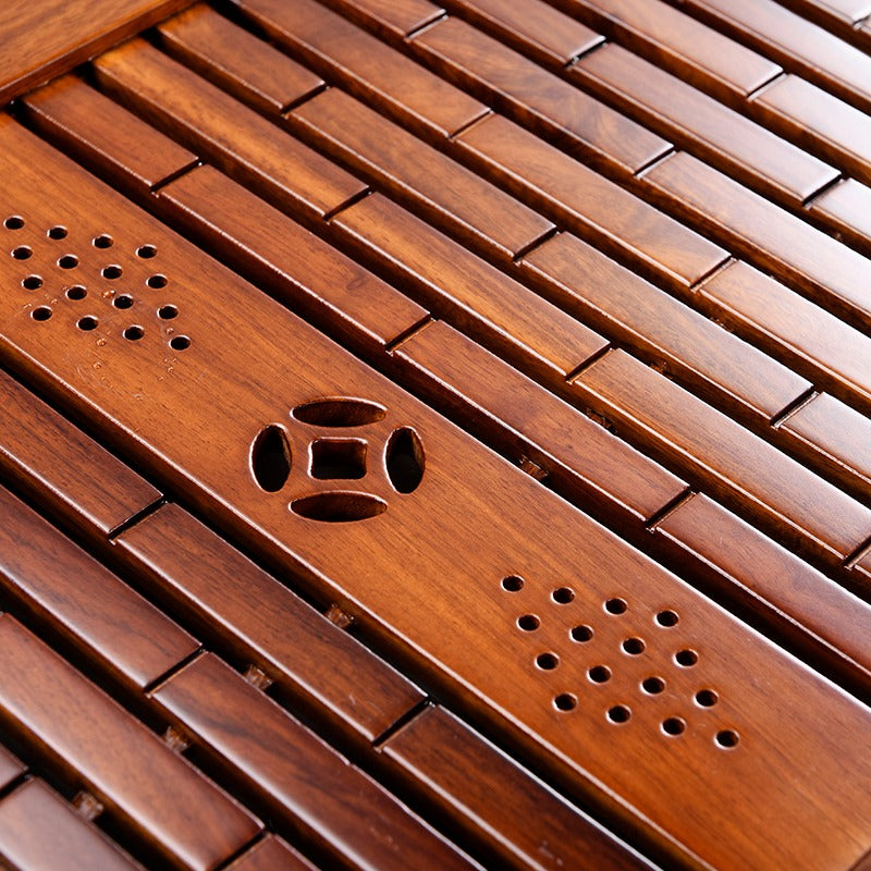 Premium Natural Rosewood Gongfu Tea Tray - Handcrafted Chinese Tea Ceremony Tray for Brewing, Serving & Display - Perfect for Home, Office & Tea Shops