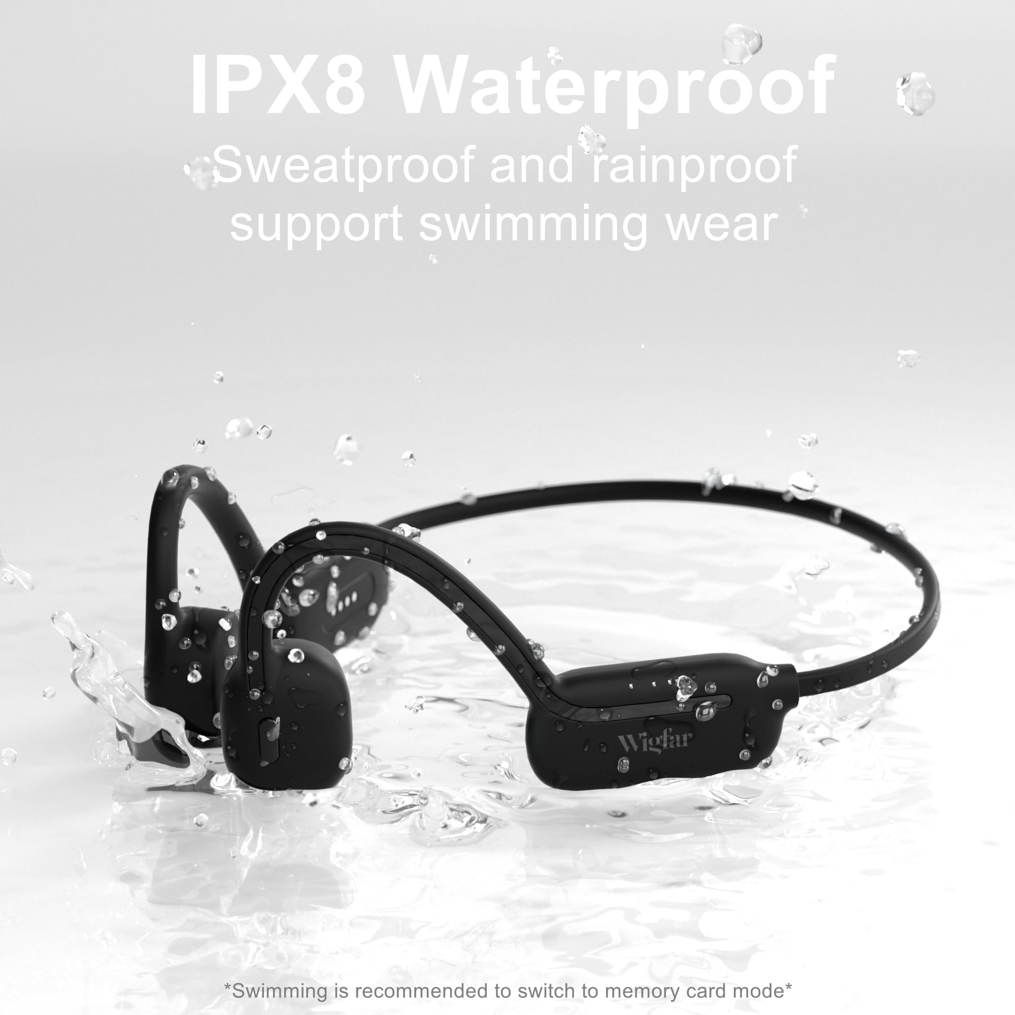 **Wireless Bone Conduction Headphones for Swimming - IPX8 Waterproof, Built-in MP3 Player & 32GB Storage - Perfect for Swimming, Running, Cycling & Daily Use**    *(Use Cases: Ideal for swimmers, runners, cyclists, gym workouts, and outdoor activities where waterproof and secure-fit headphones are needed.)*