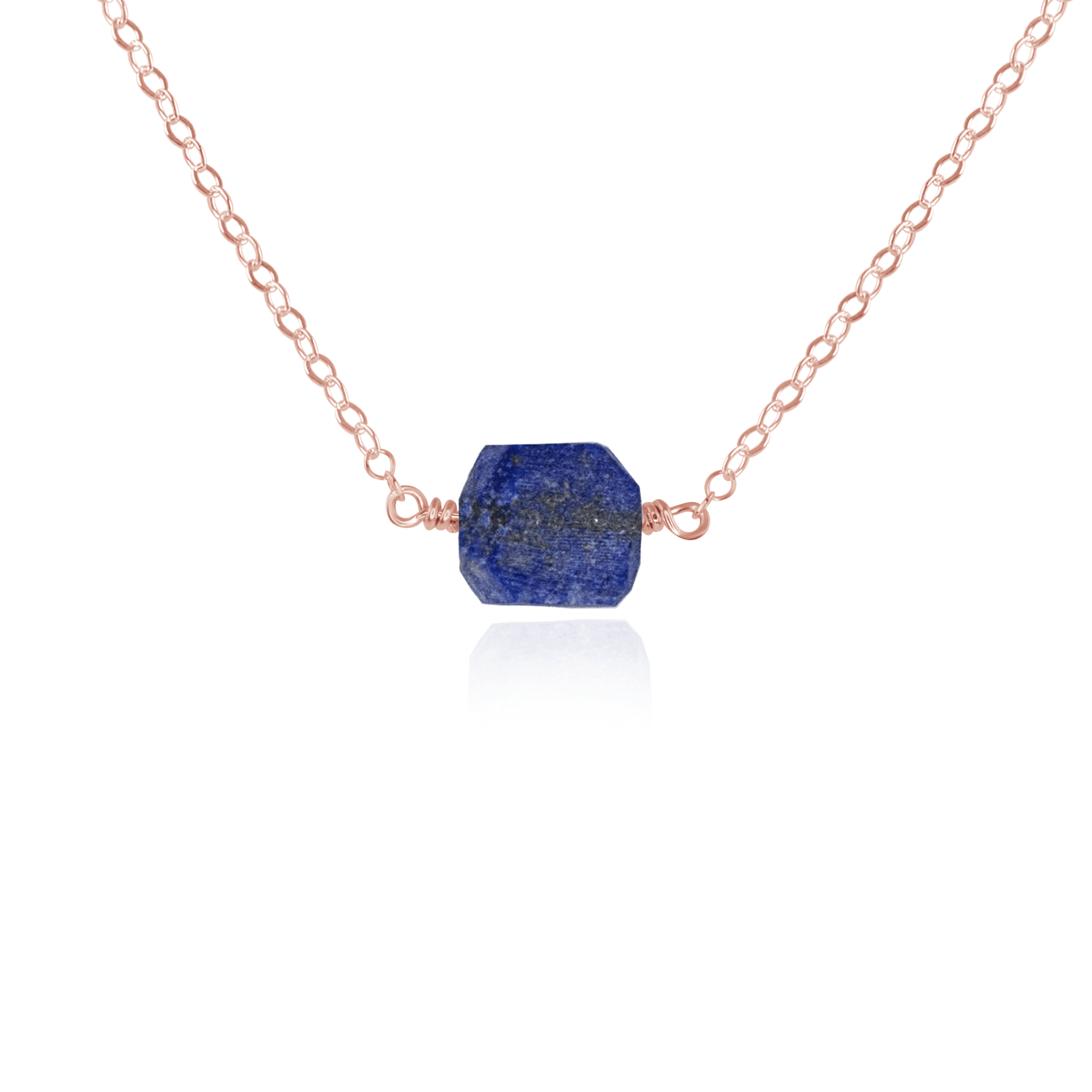 Natural Raw Lapis Lazuli Crystal Nugget Necklace - Handmade Blue Stone Jewelry for Women, Spiritual Healing & Boho Fashion Accessory | Perfect for Meditation, Yoga, Gift Giving & Everyday Wear