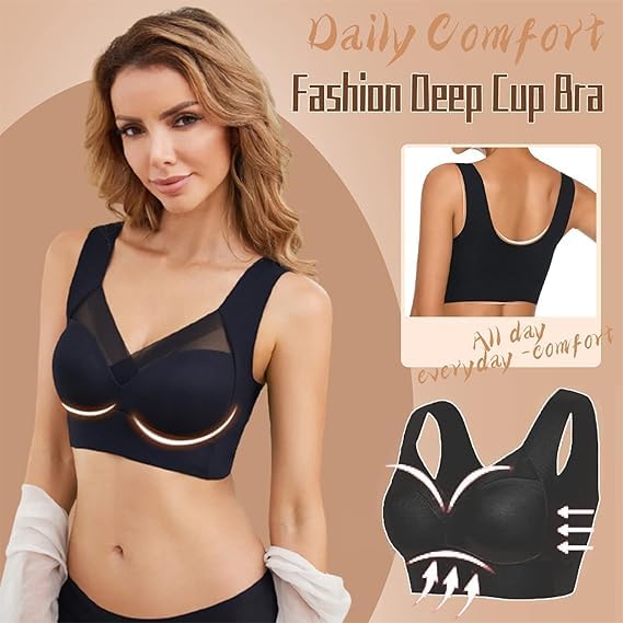 High Support Sports Bras for Women - Stretchy, Breathable & Comfortable Workout Bras for Large Bust - No Underwire Design - Perfect for Gym, Running, Yoga & Daily Wear