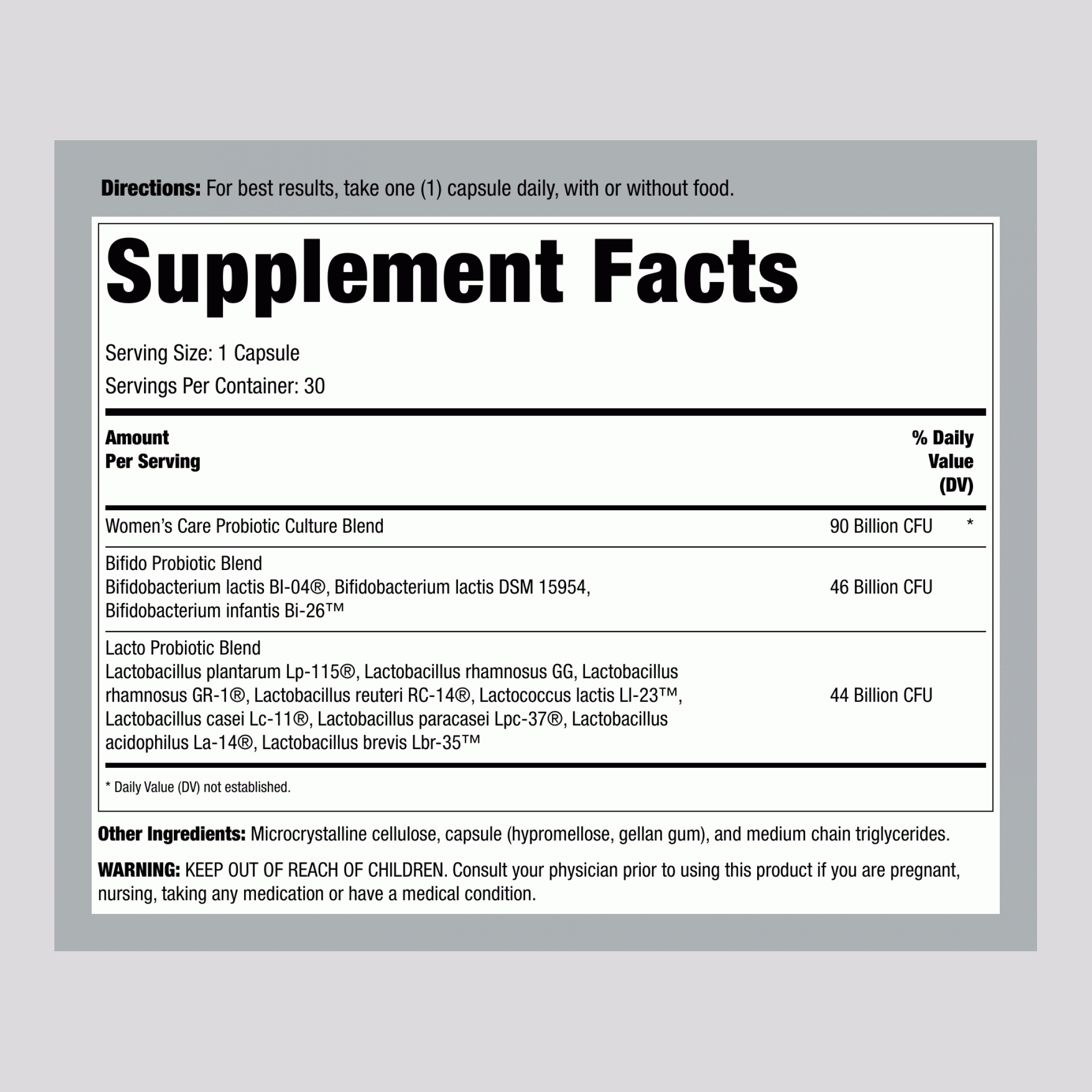Ultimate Flora Women's Complete Probiotic 90 Billion CFU - 30 Count Delayed Release Vegan Capsules for Digestive & Immune Support - Daily Gut Health Supplement for Women