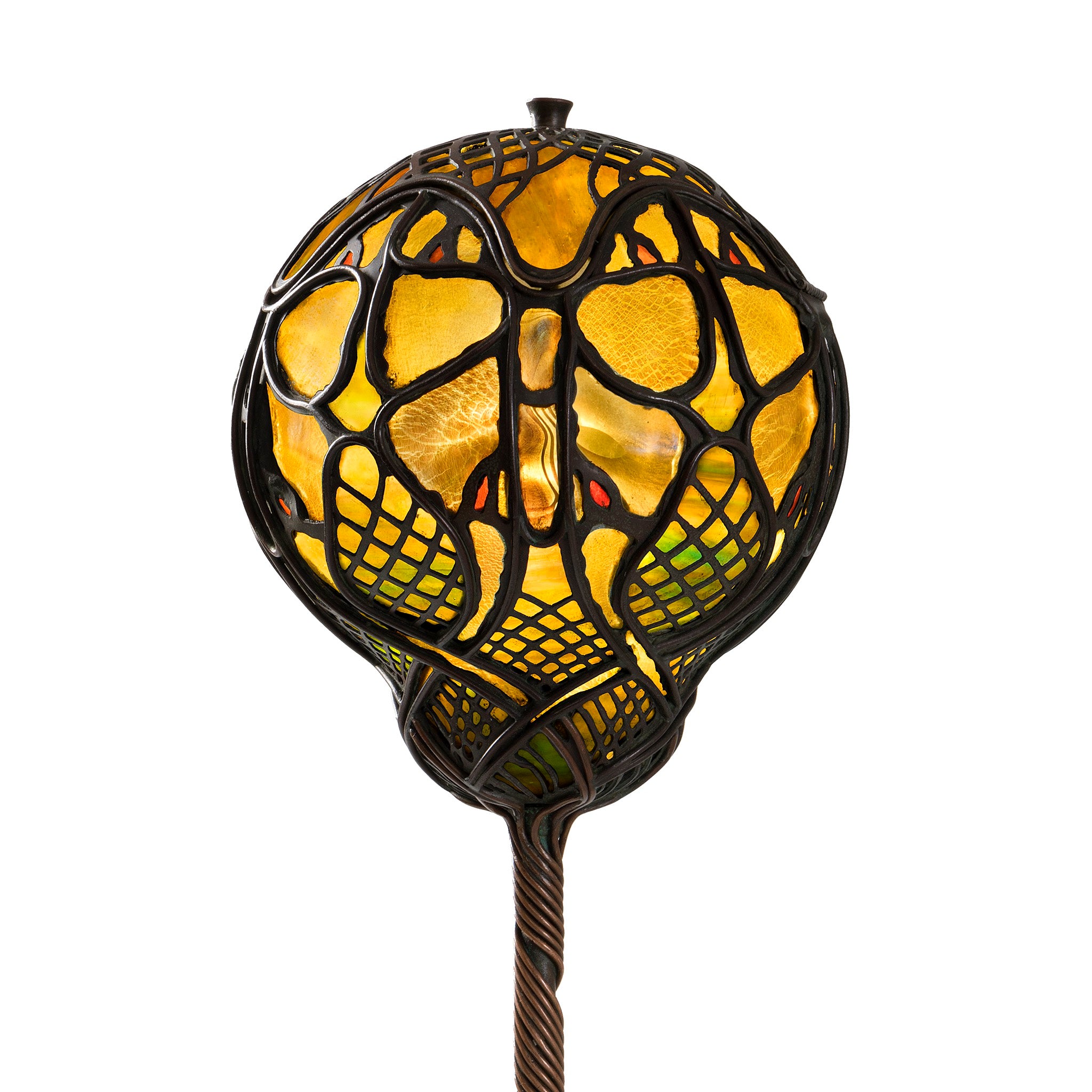 Tiffany Studios New York Scarab Table Lamp - Handcrafted Stained Glass Lamp for Home & Office Decor - Perfect for Living Room, Bedroom, or Study Lighting