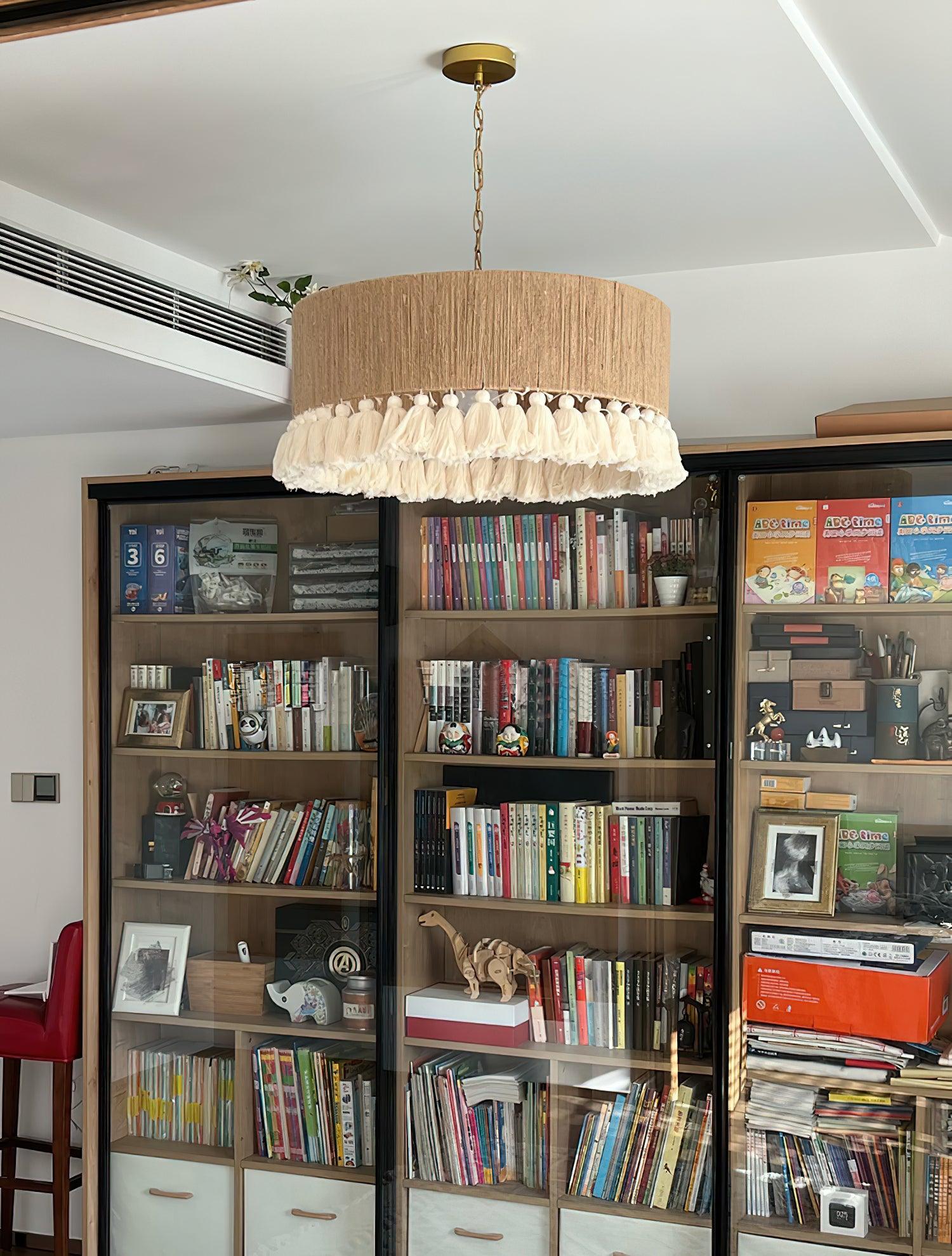 Boho Rara Pendant Lamp - Handmade Rattan Hanging Light Fixture for Living Room, Bedroom, Dining Room & Patio Decor