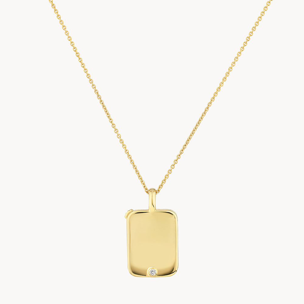 Personalized Engravable Rectangle Flip Locket Necklace in 18K Gold - Perfect for Anniversary Gifts, Valentine's Day & Keepsake Jewelry