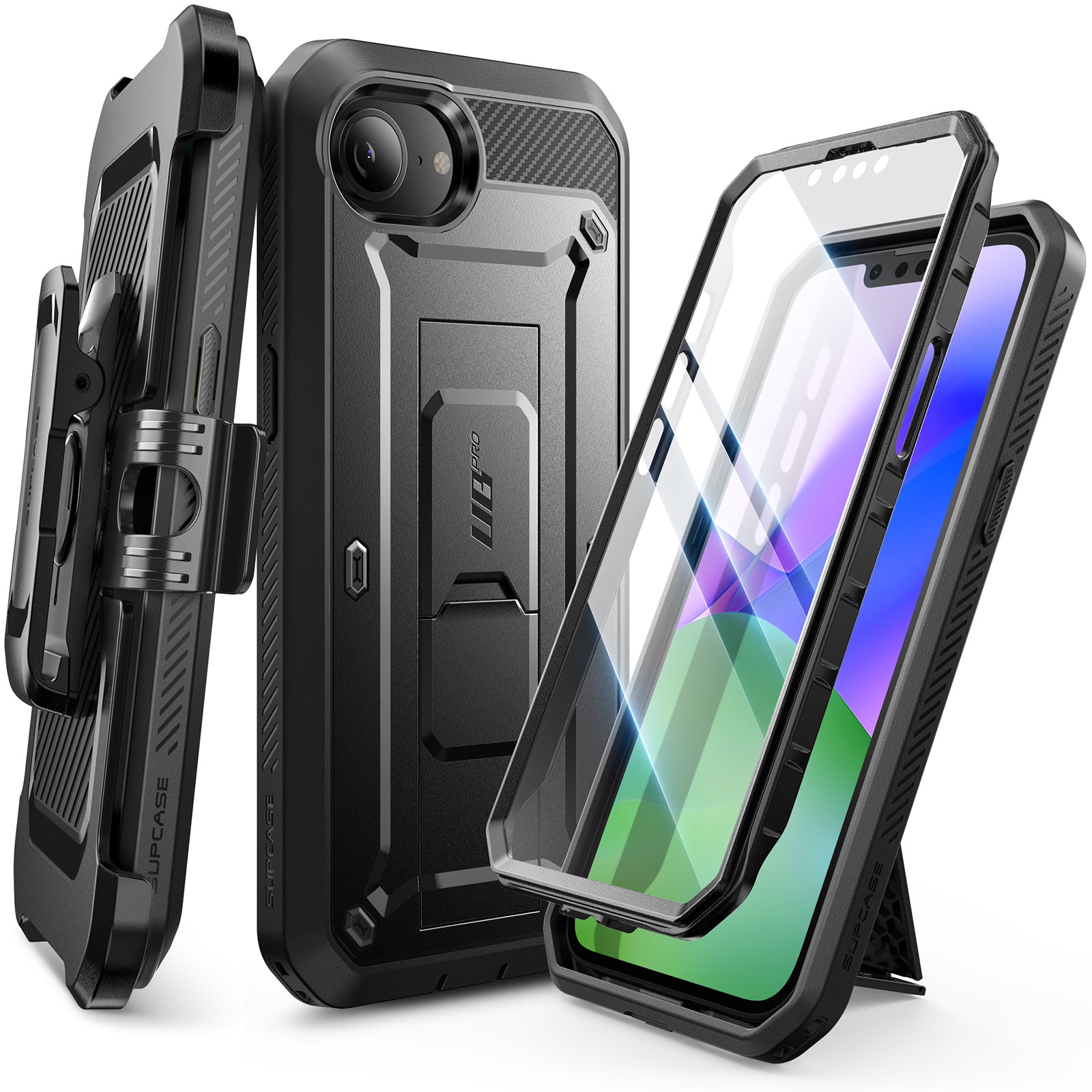 iPhone 16e Unicorn Beetle Pro Rugged Case - Shockproof, Military-Grade Protection, Built-in Screen Protector - Perfect for Outdoor Adventures & Extreme Sports (Black)