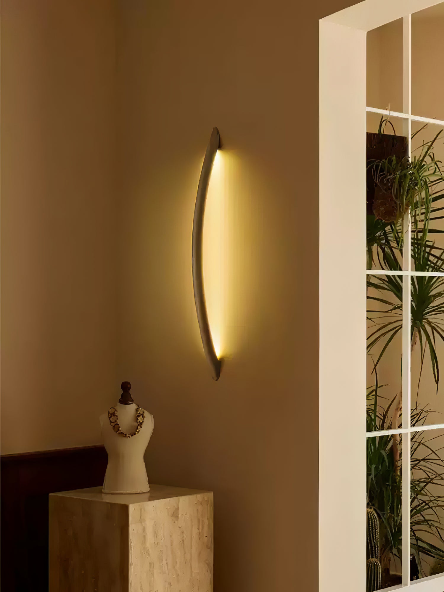 Modern Wooden Wall Sconce - Handcrafted Linea Wood Wall Light for Bedroom, Living Room & Hallway - Warm Ambient Lighting Fixture for Home Decor