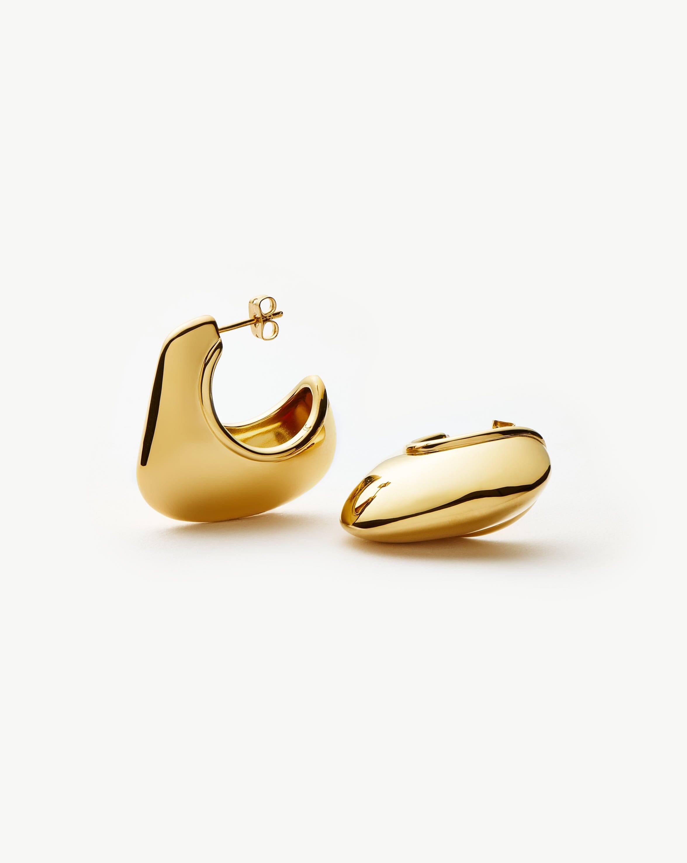 Hera Dome Large Hoop Earrings for Women - 18k Gold Plated Statement Jewelry | Perfect for Parties, Weddings & Everyday Wear