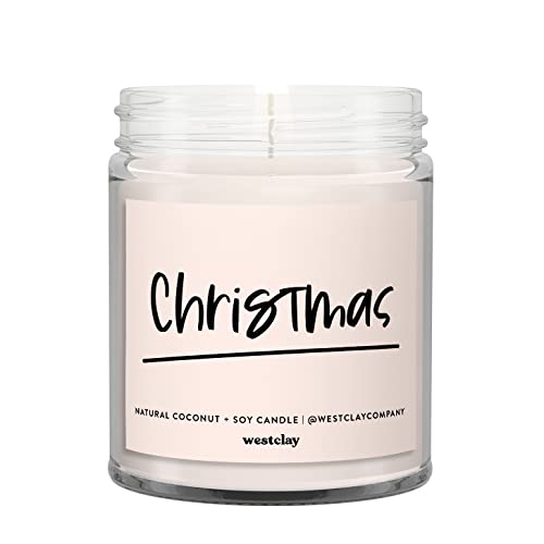 Christmas Scented Candle - Cinnamon Orange Clove Fragrance, Soy Coconut Wax Blend, Non-Toxic & Eco-Friendly | Festive Holiday Decor for Home, Gift, Winter Ambiance | Handmade in USA by West Clay Company | Perfect for Christmas Decorations, Cozy Evenings & Holiday Gifting