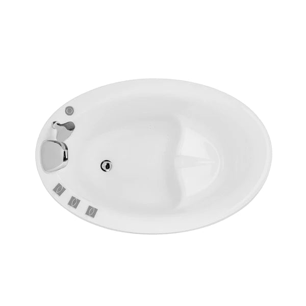 Empava 47 Inch Freestanding Air Jet Massage Bathtub - Japanese Soaking Tub with Hydrotherapy Jets, White Acrylic (Model 59JT011) for Spa Relaxation & Luxury Bathroom Upgrade