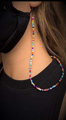 Adjustable Breakaway Face Mask Lanyard with Pearl Chain - 24