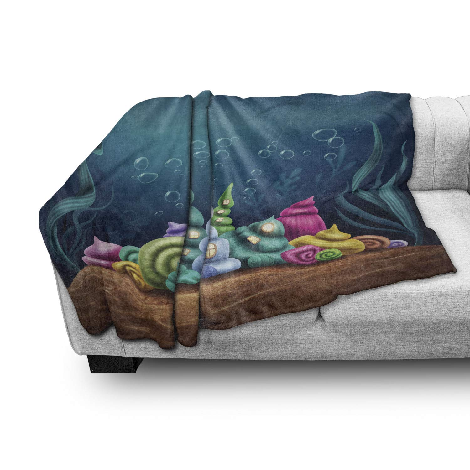 Ambesonne Ocean Themed Fleece Throw Blanket 50