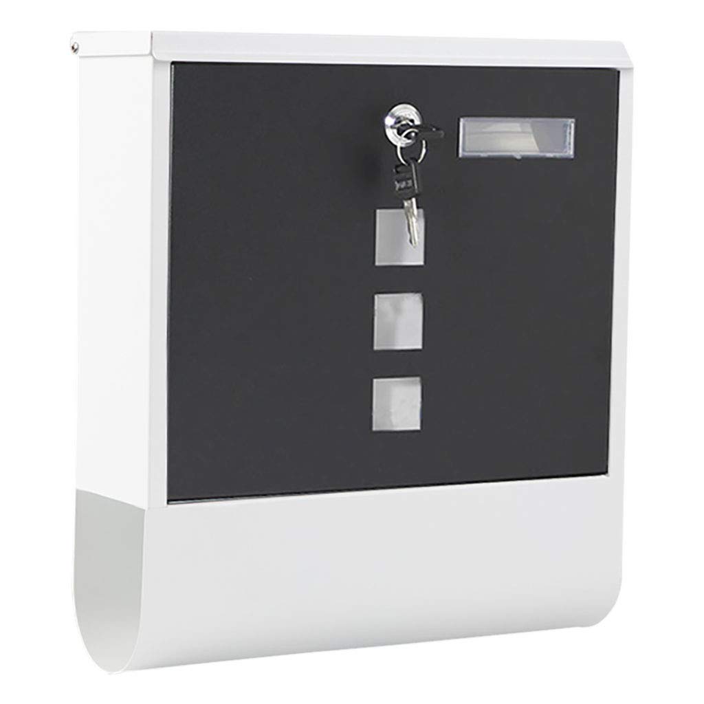 Fashionable Outdoor Wall Mounted Mailbox with Lock - Waterproof Letter Box for Villa, Room, Garden (Gray/Black) - Perfect for Home, Office, and Apartment Security
