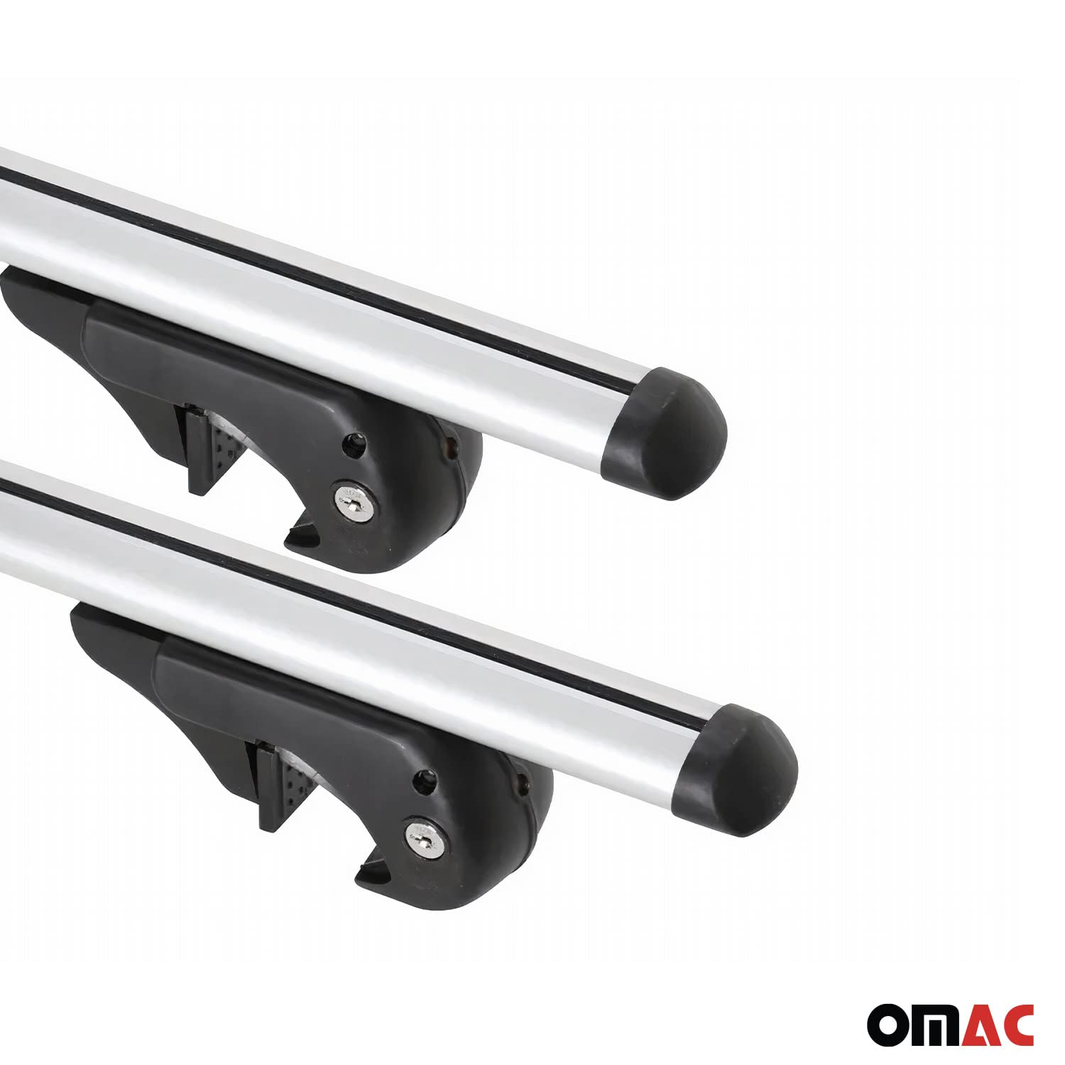 OMAC Aluminum Roof Rack Cross Bars for Audi A4 Wagon 2006-2008 - Gray Anti-Theft Luggage Carrier for Kayak, Canoe, Surfboard, Ski, Snowboard & Camping Gear - Perfect for Road Trips & Outdoor Adventures