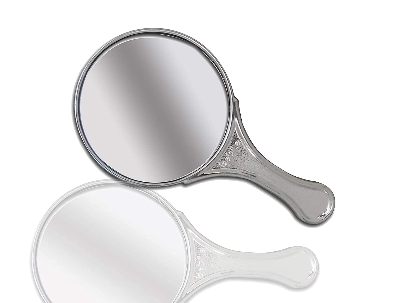 Portable Hand Mirror with Handle - Silver Cosmetic Mirror for Makeup, Shaving & Travel | Perfect for Home, Salon & On-the-Go Use | Men & Women Beauty Essential