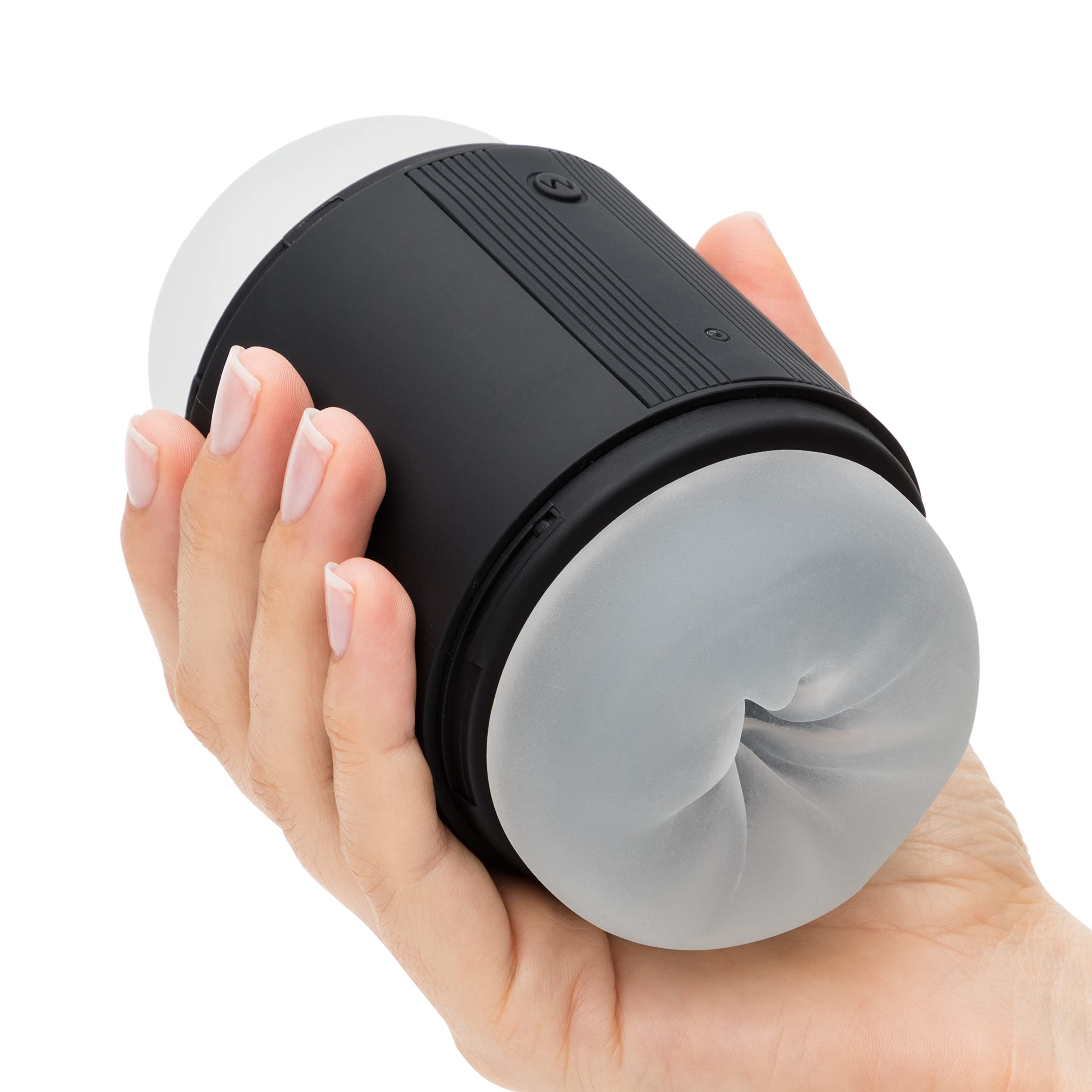Lovehoney Blowmotion Realistic Male Masturbator - 4 Inch Textured Dual Hole with 7 Vibration Modes & 3 Speeds - Rechargeable Adult Toy for Men - Perfect for Solo Play & Couples Fun