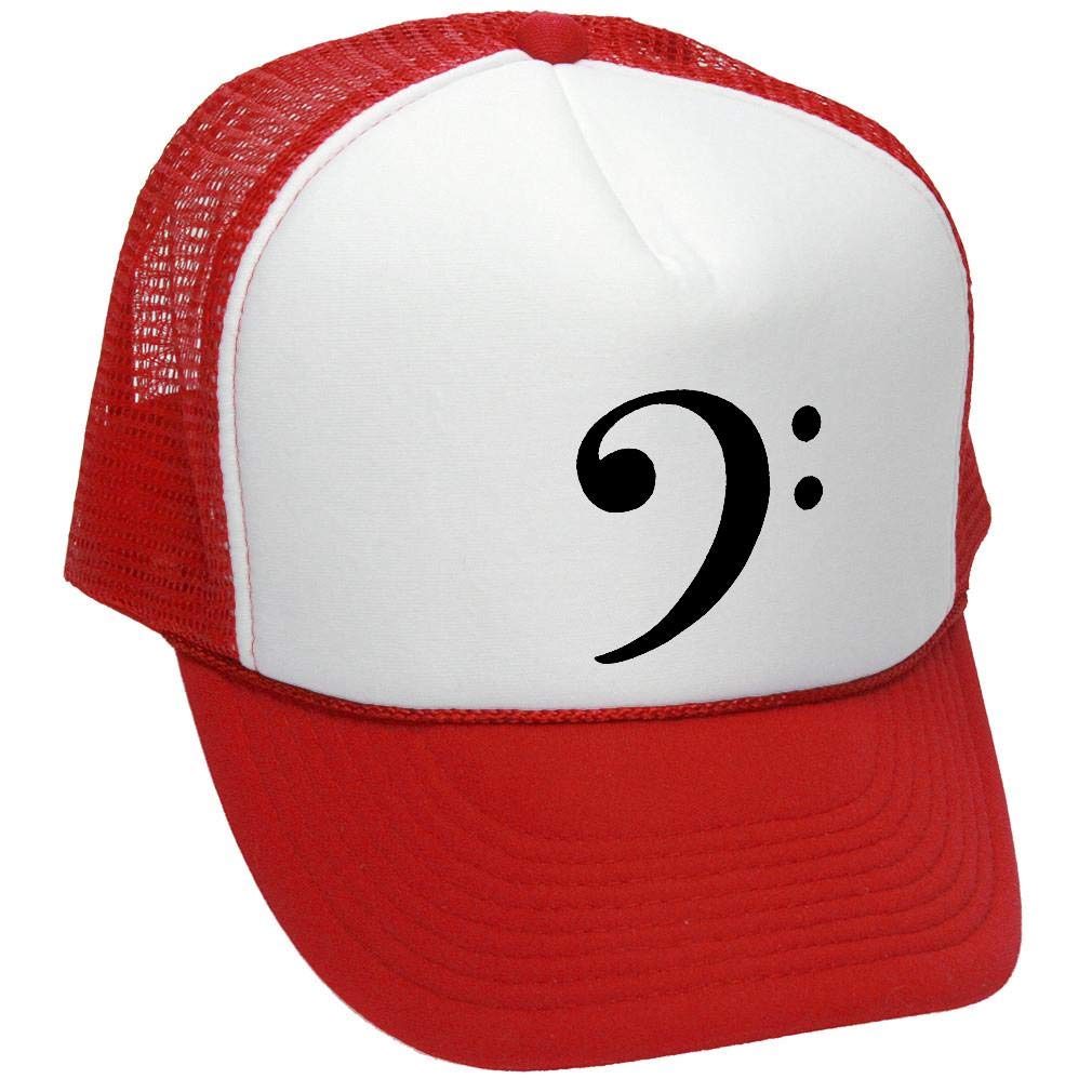 Retro Style BASS Clef Trucker Hat for Musicians & Music Lovers - Perfect for Concerts, Band Practice & Casual Wear