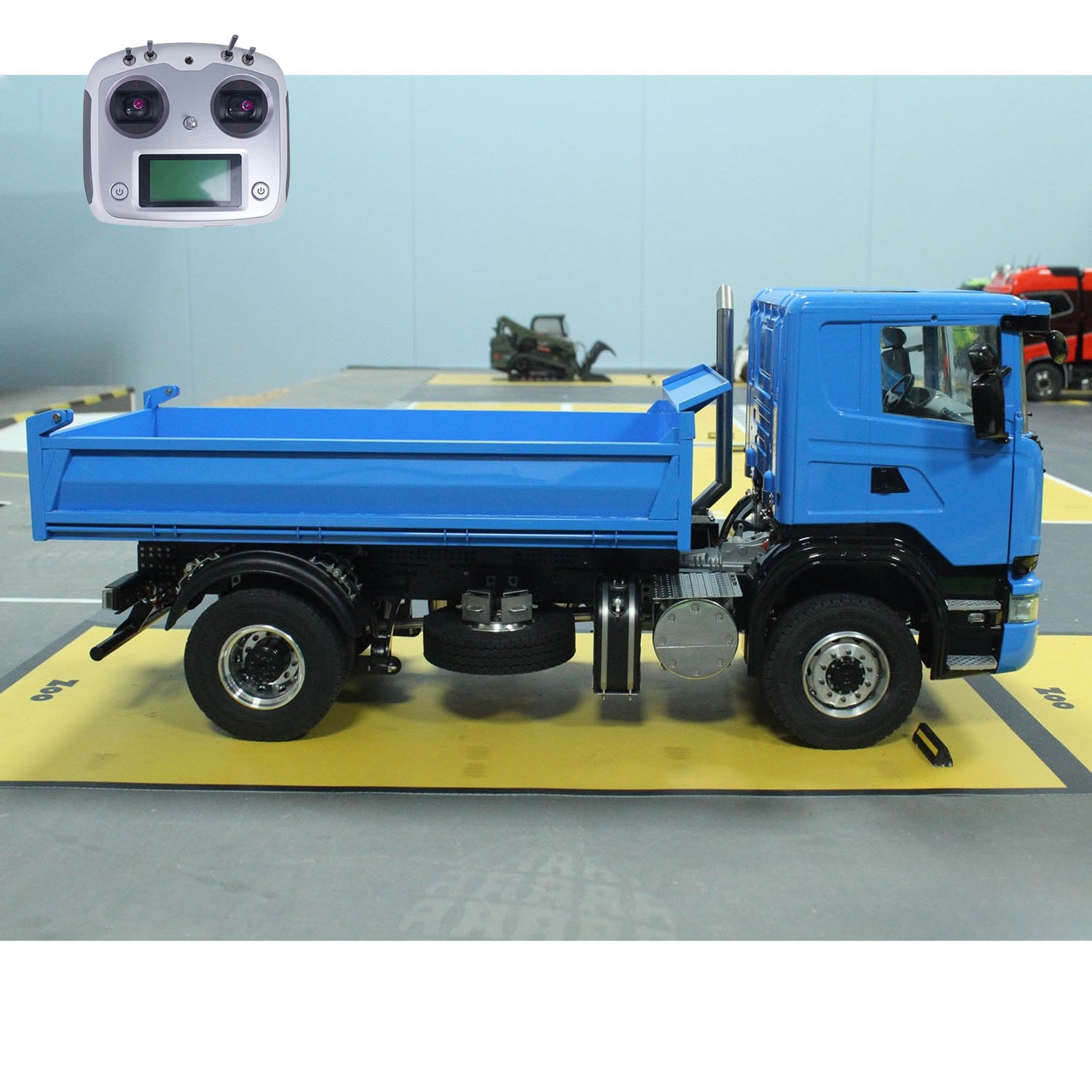 1/14 Scale 4x4 RC Hydraulic Dump Dump Truck - Metal Remote Control Tipper with FlySky I6S & 3-Speed Transmission - Perfect for Construction Site Play, Off-Road Adventure & Collectors