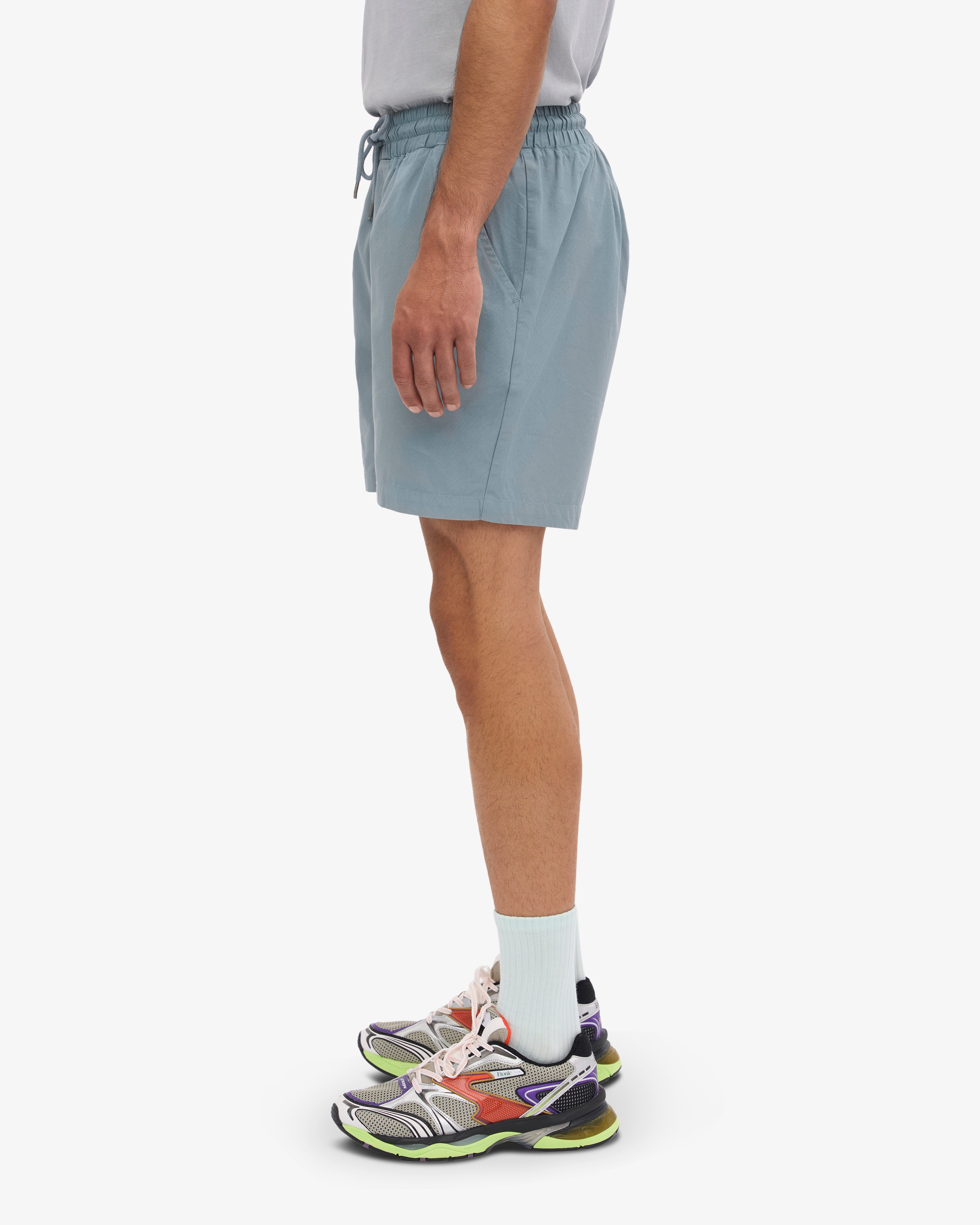 Organic Cotton Twill Shorts for Men - Steel Blue | Comfortable & Eco-Friendly Casual Wear for Summer Outdoors & Travel