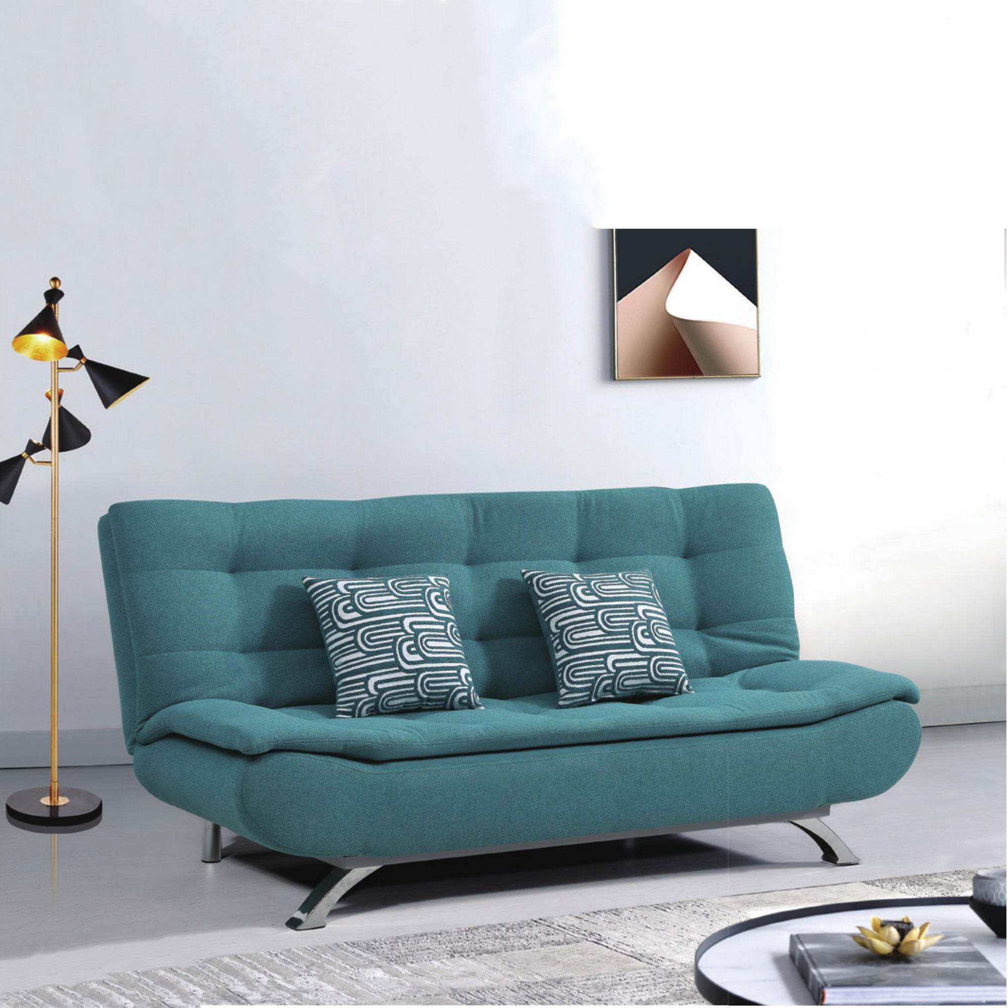 Comfortable Izzie Fabric Sofa Bed - 74 Inch (188cm) Convertible Sleeper for Small Spaces, Living Room & Guest Room