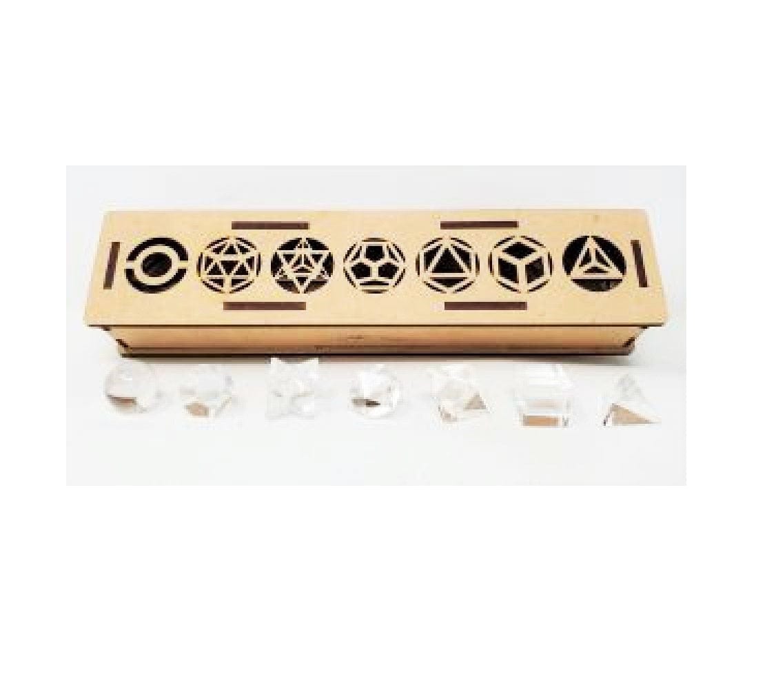 7-Piece Clear Quartz Sacred Geometry Set for Meditation, Healing & Energy Work – Perfect for Reiki, Chakra Balancing & Spiritual Practices