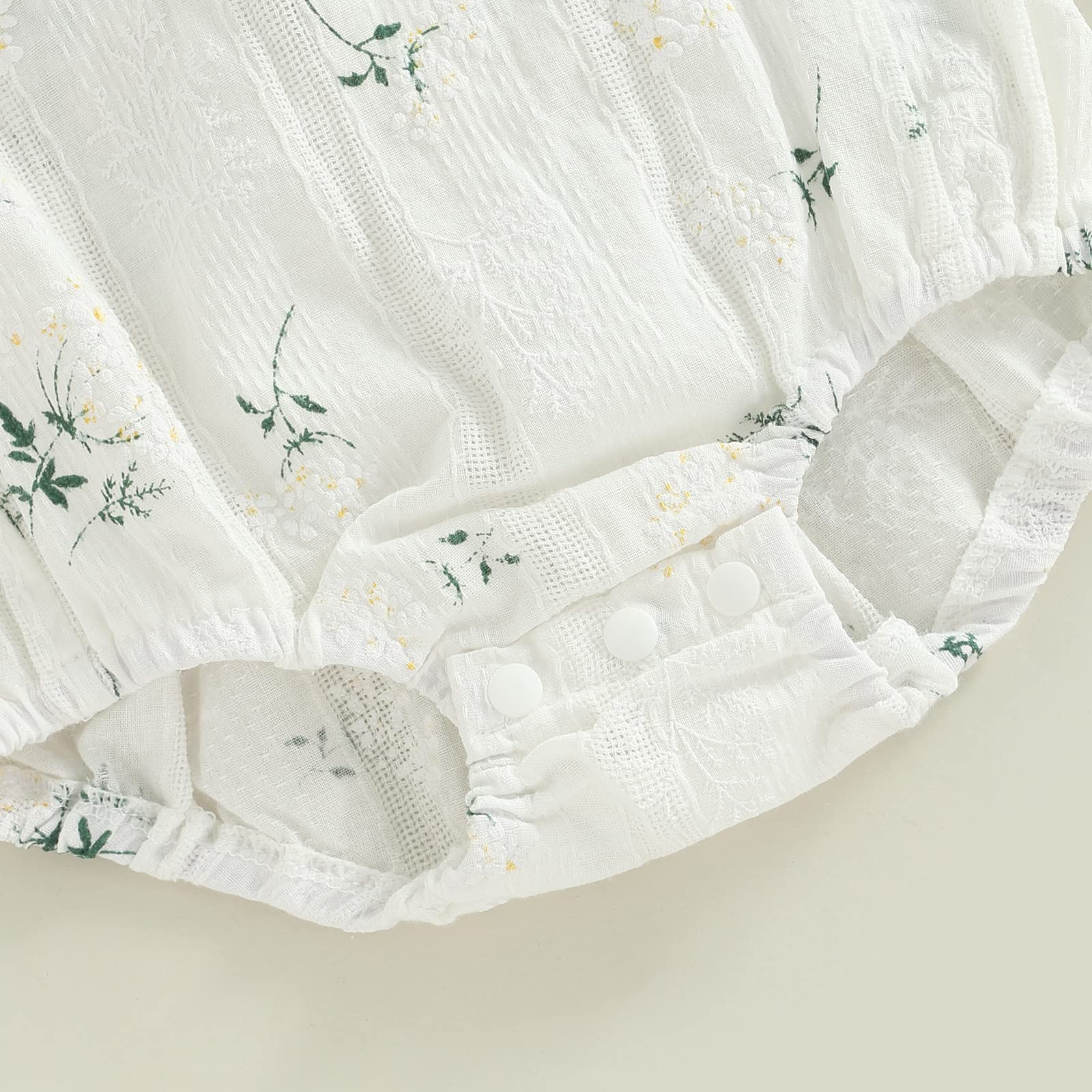 Newborn Baby Girl Romper Outfit - Lace Flutter Sleeve Floral Bodysuit One-Piece Summer Clothes for 0-3 Months | Perfect for Photoshoots, Parties & Daily Wear