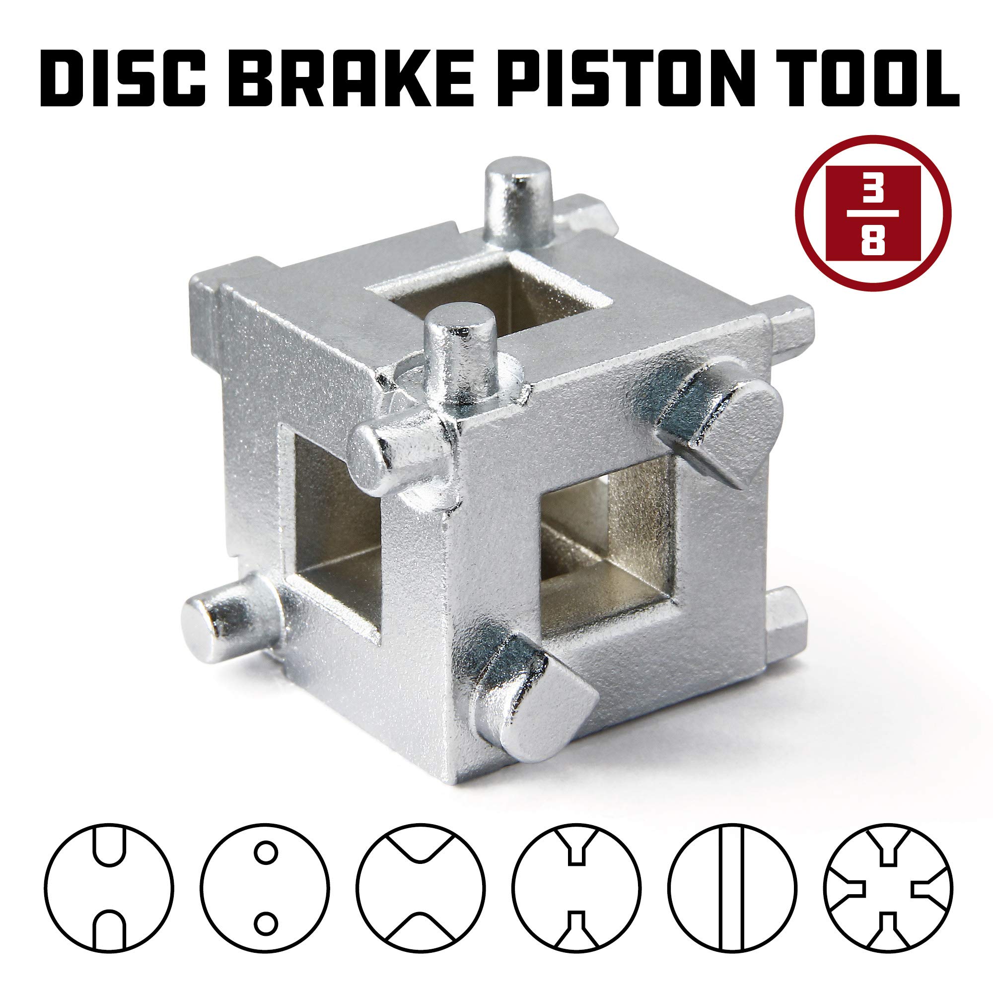 Alltrade 648410 Disc Brake Piston Tool - Professional Brake Caliper Compressor for Automotive Repair - Perfect for Mechanics & DIY Car Maintenance