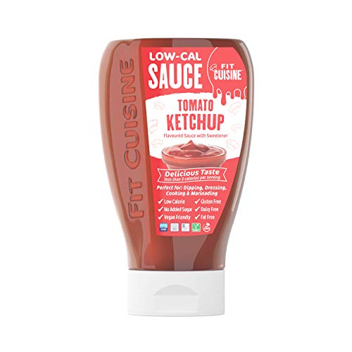 Applied Nutrition Fit Cuisine Low Calorie Tomato Ketchup Sauce - 425ml (15oz) | Sugar-Free & Healthy Condiment for Weight Loss Diet, Meal Prep & Fitness Lovers