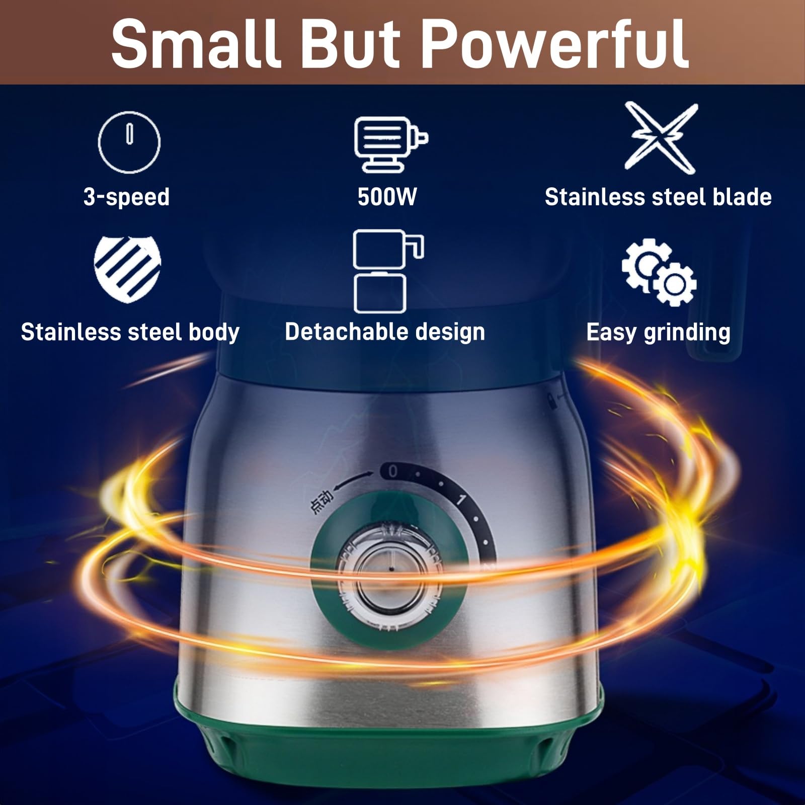 600g Electric Grain Grinder for Coffee, Spices & Herbs - Adjustable Wet/Dry Mill with Removable Bowl & Funnel - Perfect for Home Kitchen, Baking & Coffee Brewing
