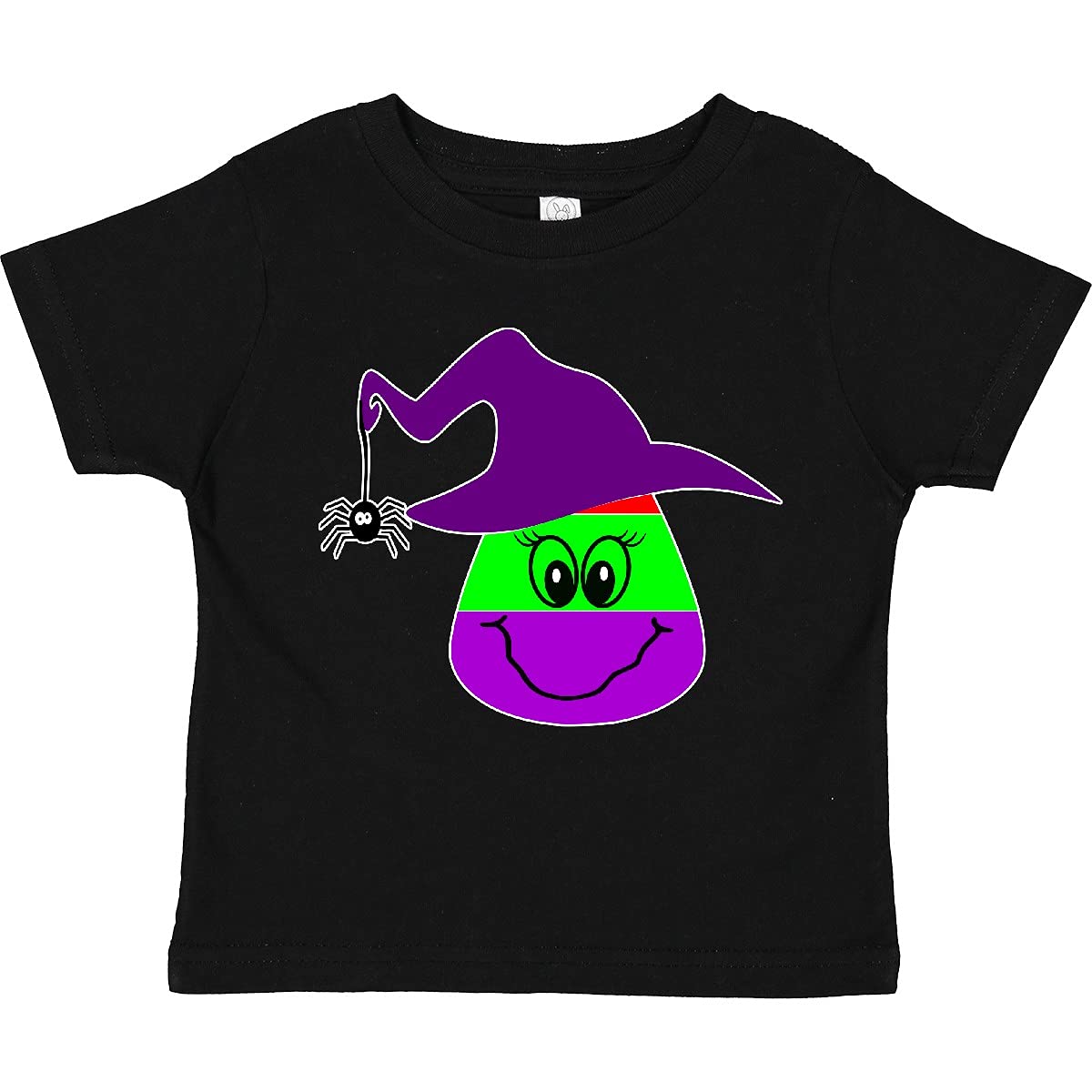 Inktastic Halloween Cute Candy Corn Witch and Spider Toddler T-Shirt - Fun Costume Party Outfit for Kids & Toddlers