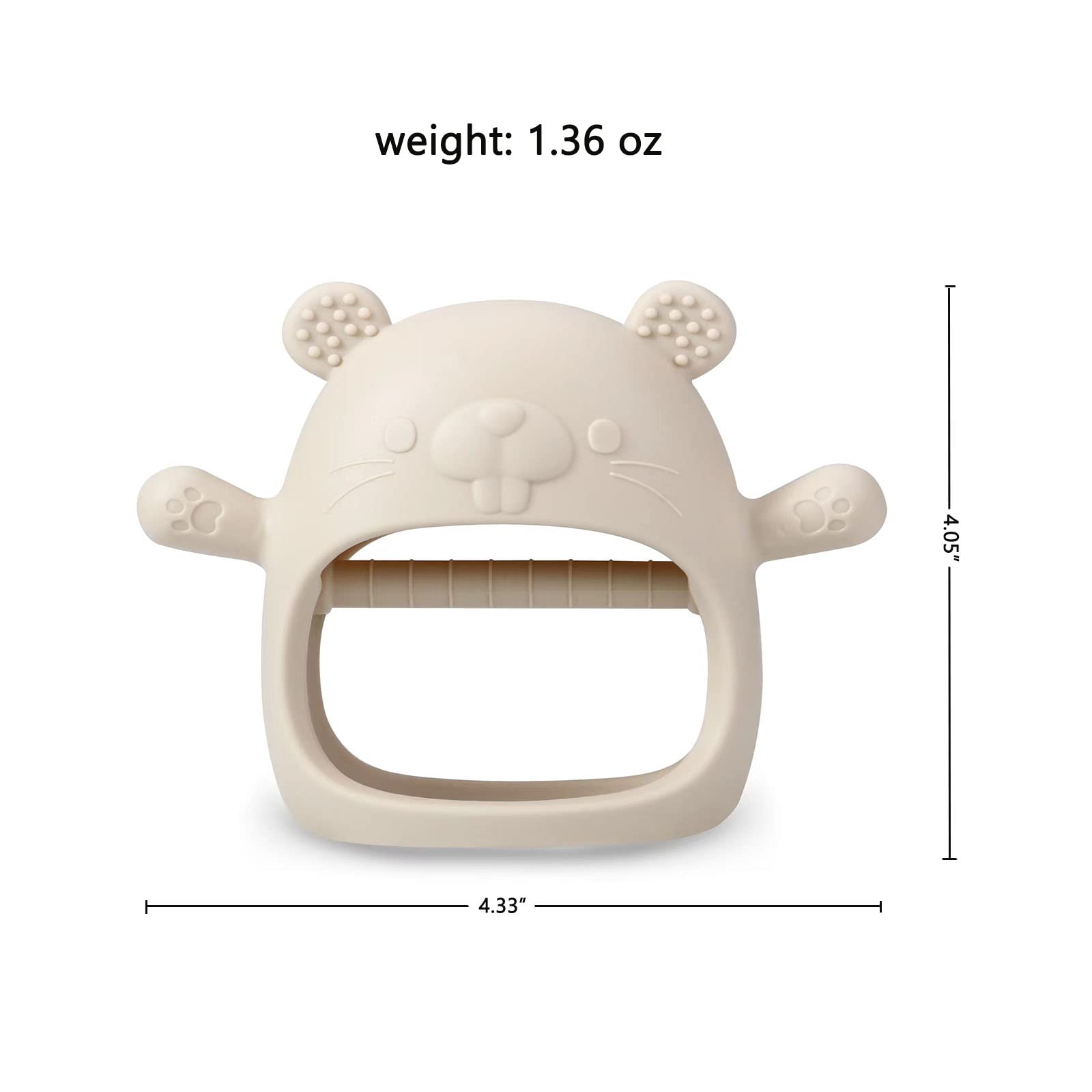 PandaEar 2 Pack Silicone Baby Teething Toys - Soft Chewable Mitten Teethers for Infants & Toddlers | BPA-Free Soothing Hand Pacifier for Teething Pain Relief (White/Blue) | Perfect for On-the-Go, Daycare & Home Use