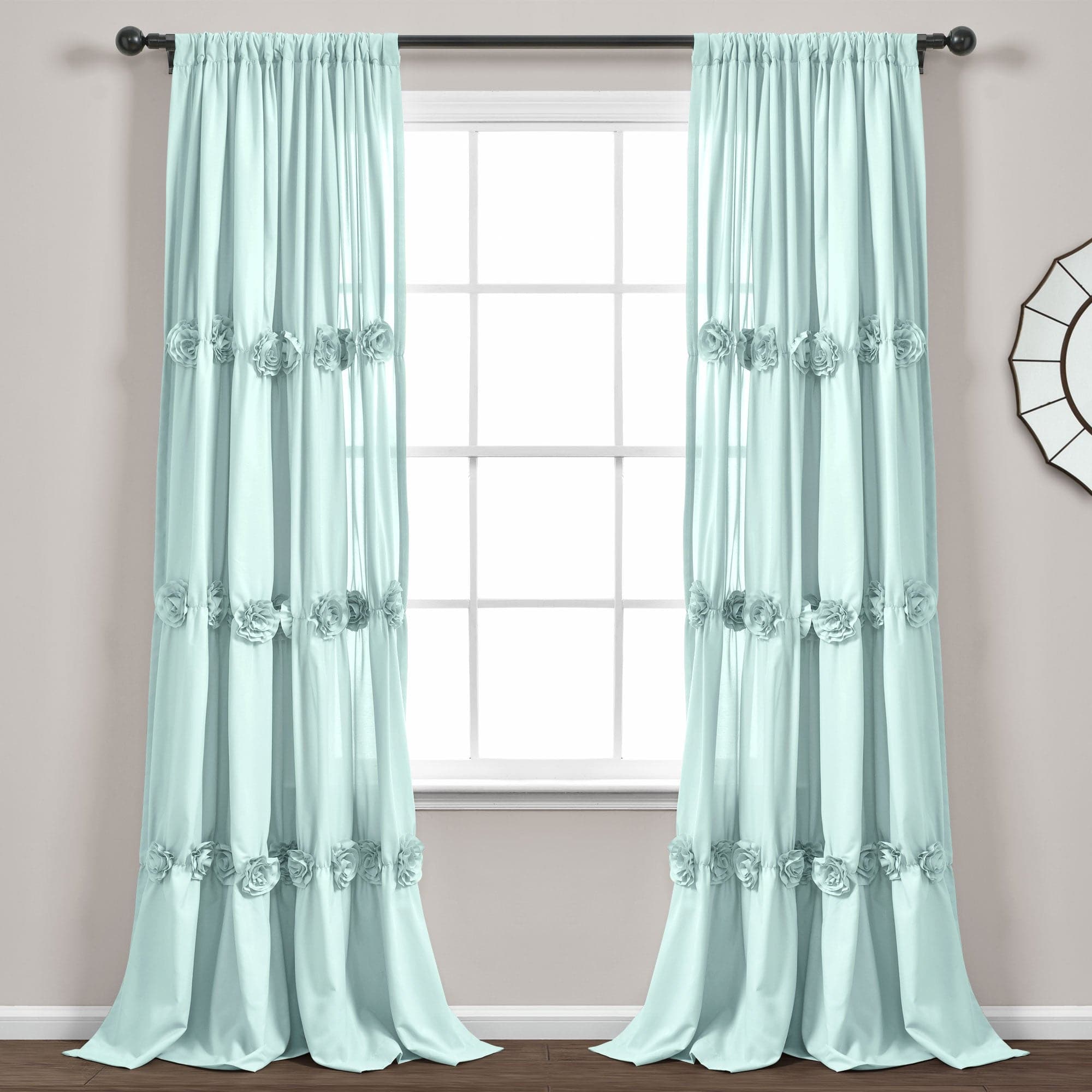Stylish Darla Window Curtains for Living Room & Bedroom - Light Filtering & Blackout Drapes - Home Decor for Windows (Set of 2 Panels)