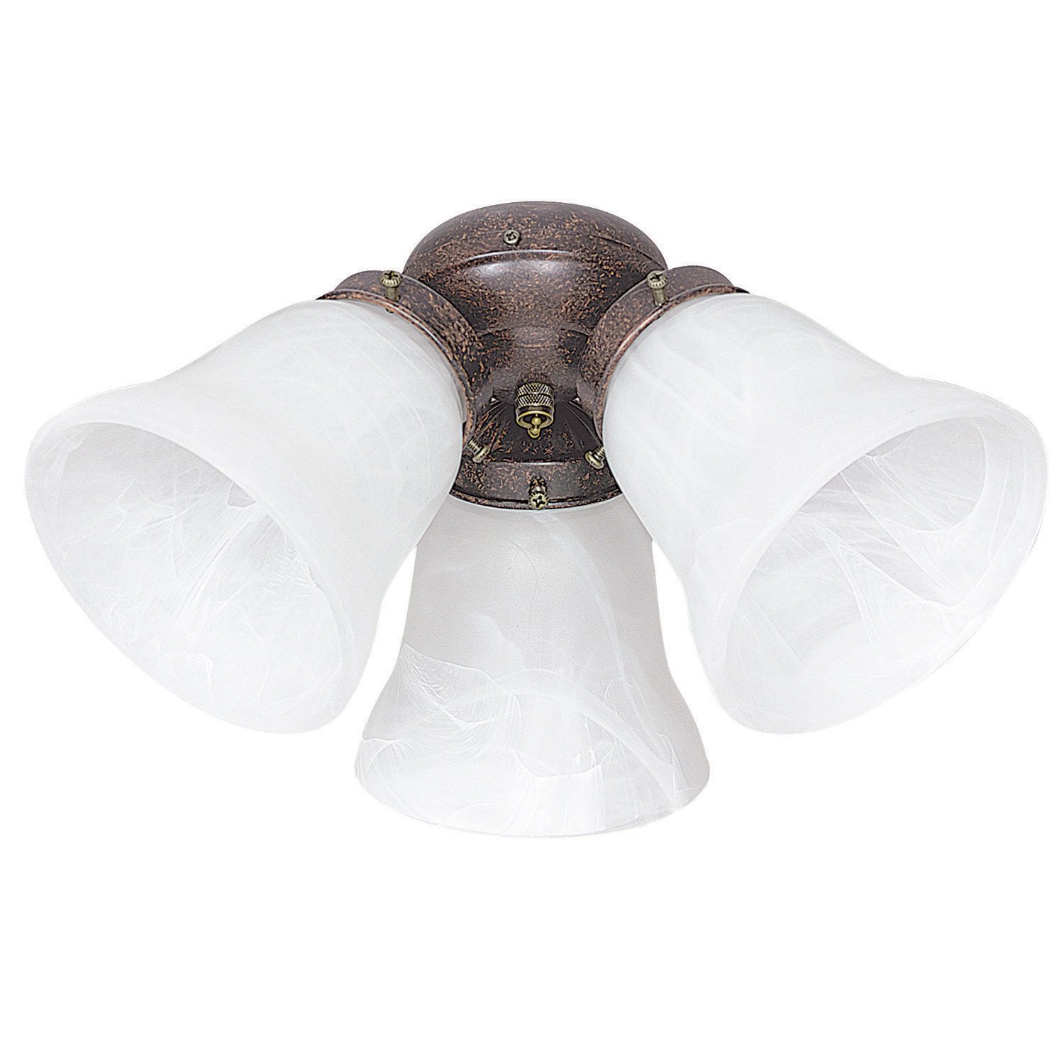 Concord Fans Faux Alabaster 3-Light Bronze Ceiling Fan with Light Kit - Perfect for Bedroom, Living Room & Office Lighting