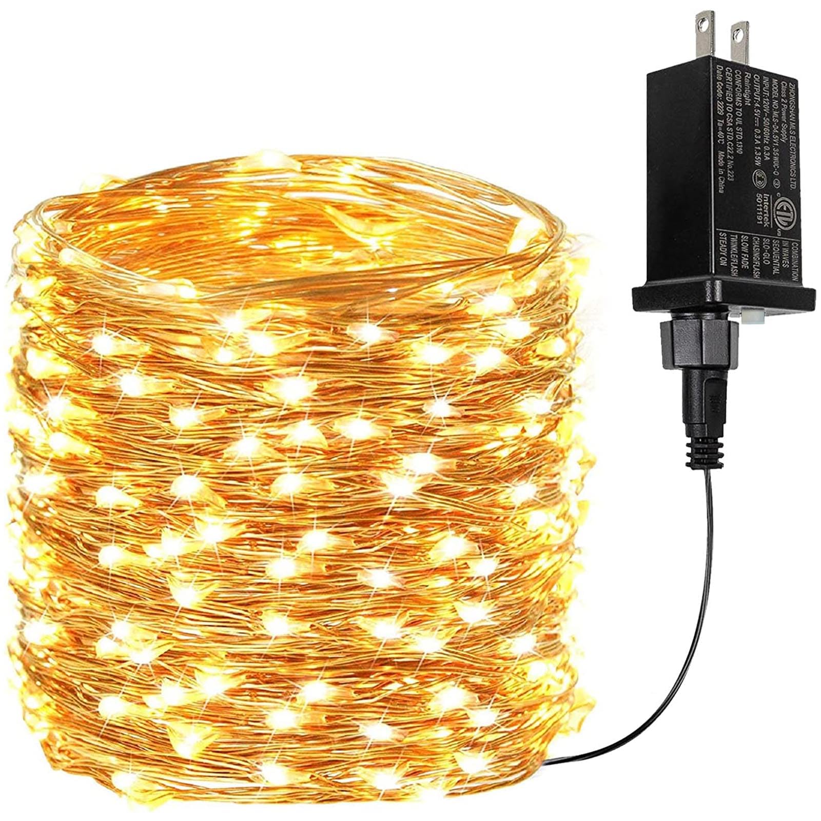 200 LED Fairy Lights 66Ft Waterproof String Lights - 8 Modes with Timer, Warm White Christmas Lights for Indoor & Outdoor Use | Perfect for Bedroom Decor, Garden Party, Girl's Room & Holiday Decorations