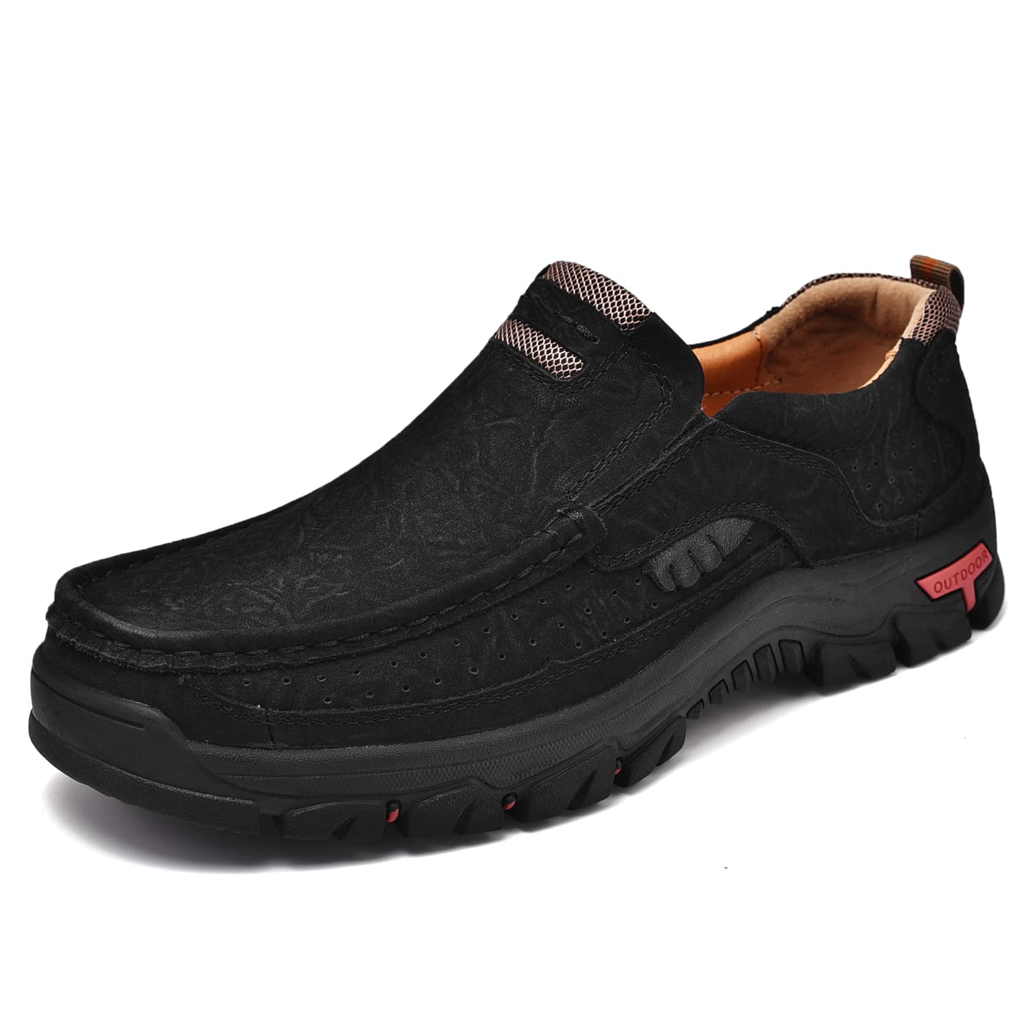 MOSTELO Men's Slip On Loafers - Classic Casual Leather Shoes for Walking, Hiking, Work & Office | Comfortable Outdoor Dress Shoes for Men | Perfect for Daily Wear, Business Casual & Travel