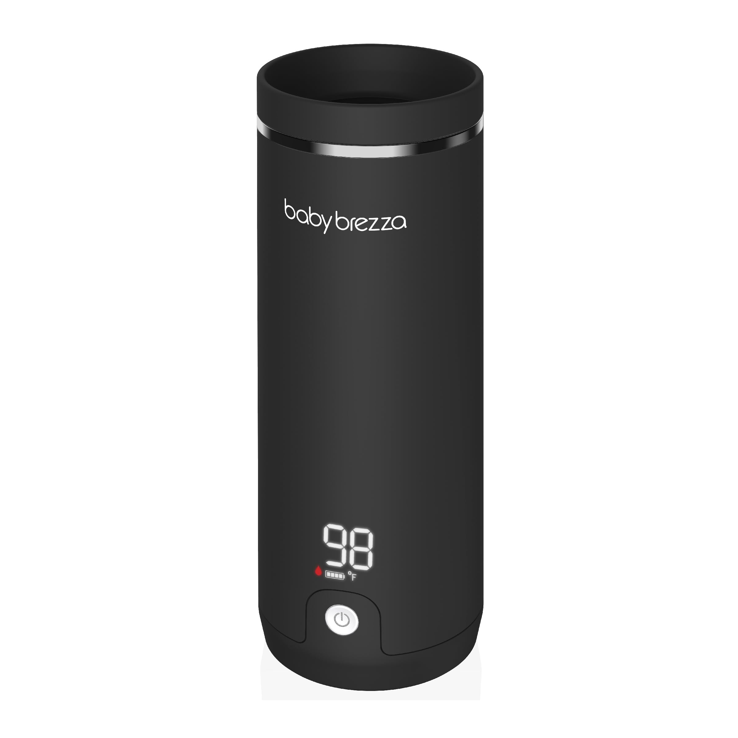 Baby Brezza Superfast Portable Baby Bottle Warmer - 50% Faster Heating for Breastmilk & Formula - Safe Even Warming Up to 9oz - No Adapters Needed - Compact Travel Design (Black) - Perfect for On-the-Go Parents, Daycare, and Traveling with Baby