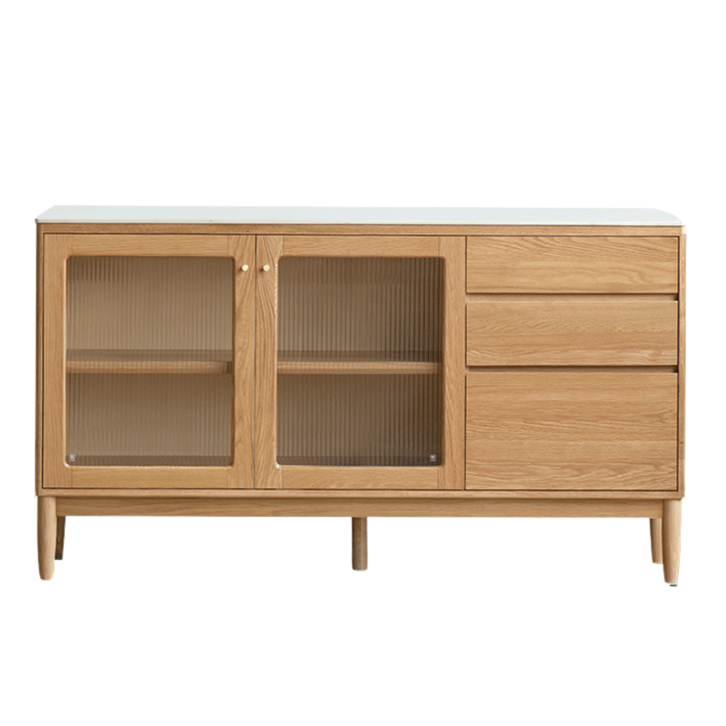 Solid Oak Wood Rock Plate Storage Cabinet - High Capacity Organizer for Kitchen, Living Room, or Office
