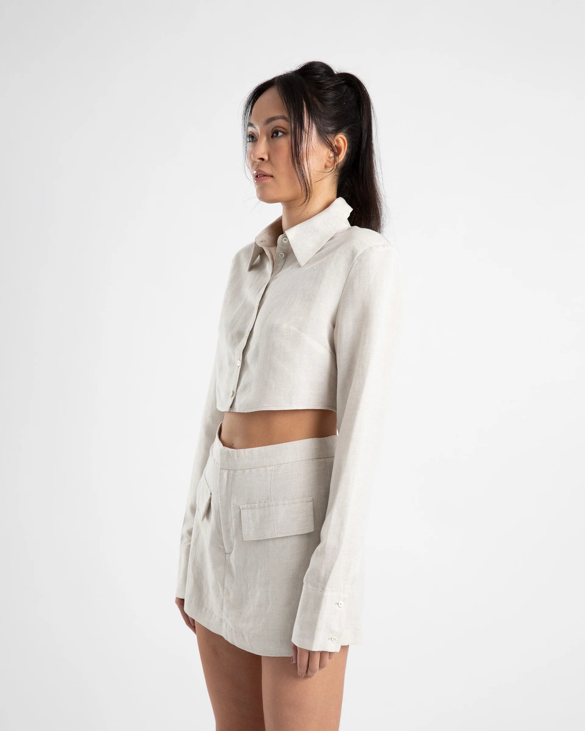 Cropped Structured Shirt for Women - Trendy Short Sleeve Button Up Top for Casual & Office Wear | Perfect for Summer Outfits, Date Nights & Business Casual Looks