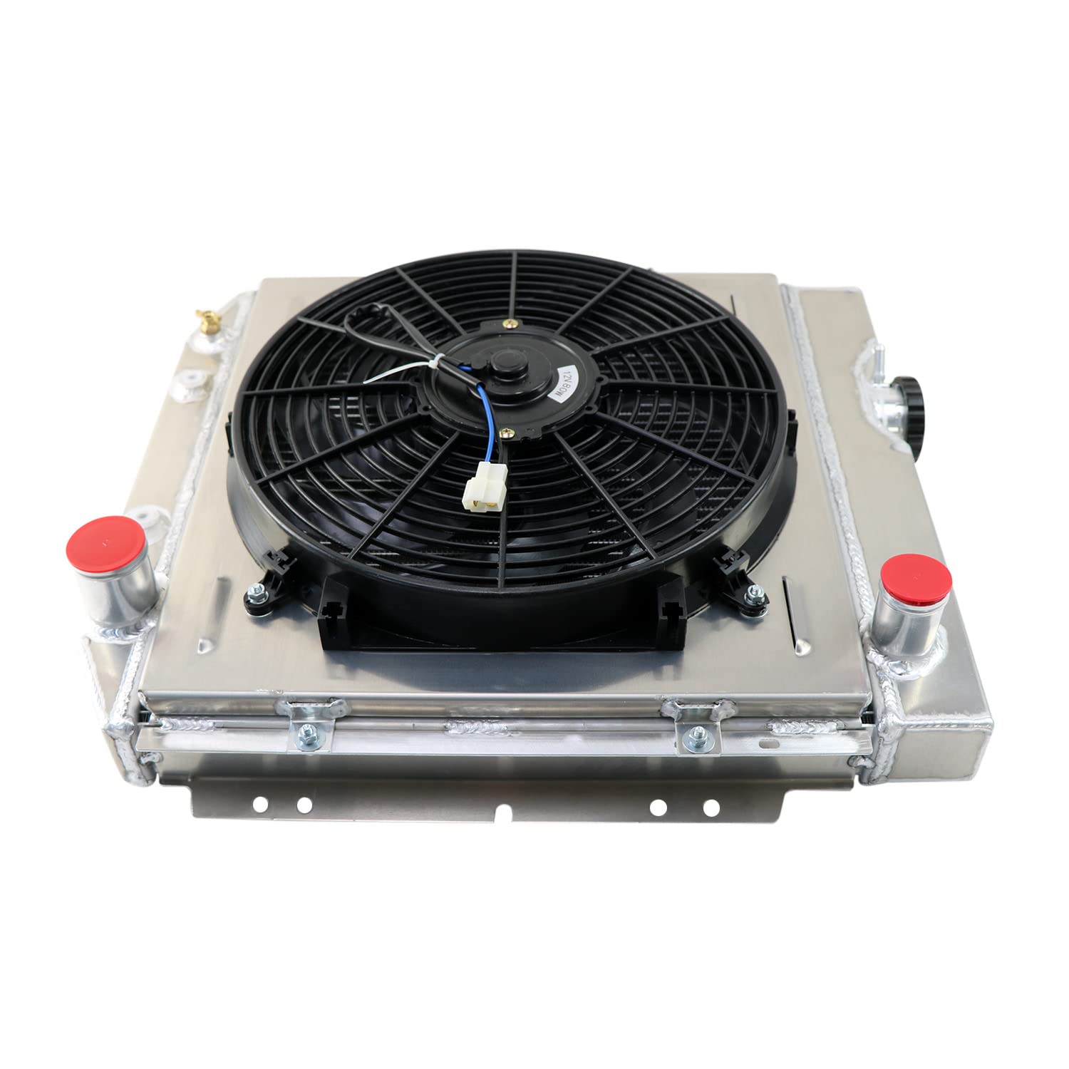 ALLOYWORKS 3 Row Aluminum Radiator with Shroud Fan & Relay Kit for 1964-1966 Ford Mustang | 1963-1965 Falcon Comet | AT/MT V8 Engines | High-Performance Cooling Upgrade for Classic Car Restoration & Hot Rod Builds