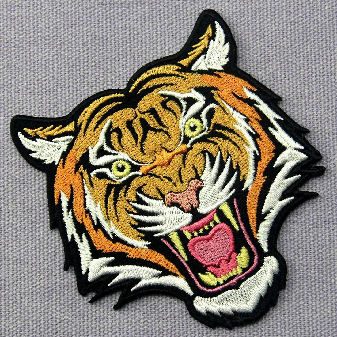 ZEGINs The Roaring Bengal Striped Tiger Embroidered Iron On/Sew On Patch for Jackets, Backpacks & DIY Crafts - Premium Embroidered Badge for Clothing Customization