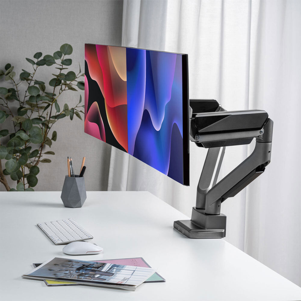 Activiva Heavy Duty Dual Monitor Gas Spring Monitor Arm - Adjustable Ergonomic Desk Mount for Home & Office Workstations - Perfect for Gaming, Coding, and Multitasking