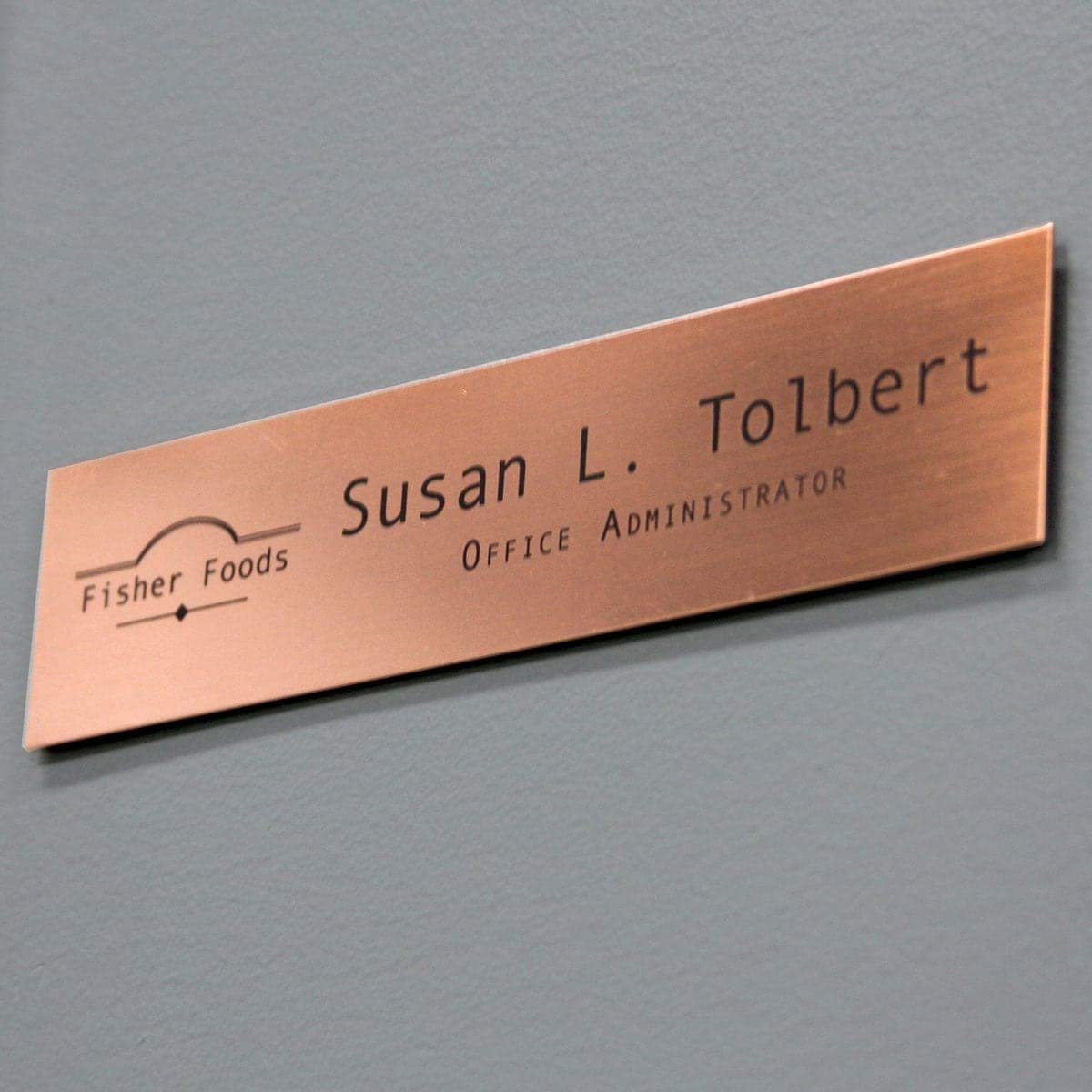 Premium Copper Office Plates (10 x 2 Inch) - Elegant Desk Name Plates for Professional Workspaces, Reception Desks & Corporate Gifts