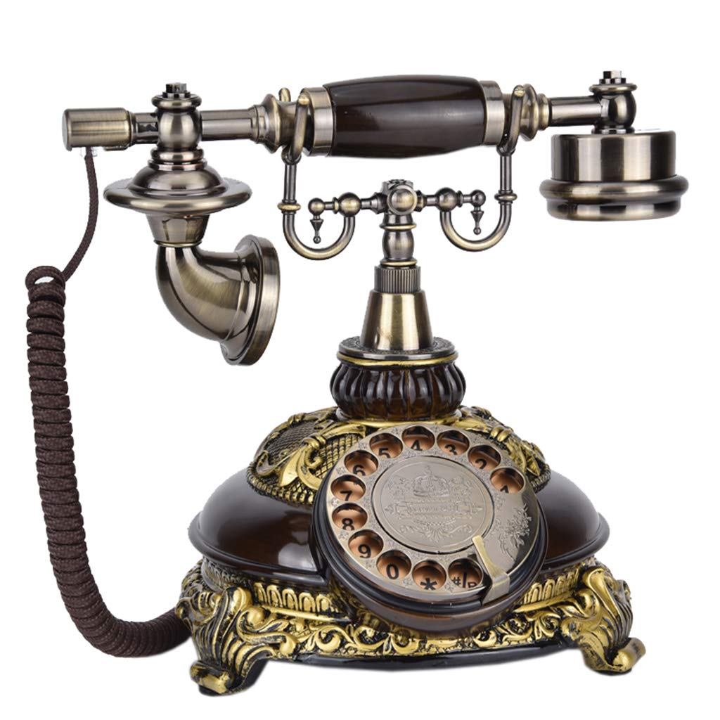 Vintage Golden Rotary Dial Retro Phone - Classic Old-Fashioned Telephone for Home & Office Decor | Perfect for Themed Parties, Photography Props, and Nostalgic Interior Design
