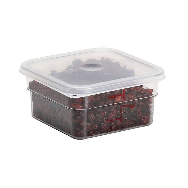 Cambro SFC2SCPP190 Camwear CamSquares Seal Cover - Translucent Food Storage Lids for 2 & 4 qt Containers - Perfect for Meal Prep, Restaurant & Commercial Kitchen Use