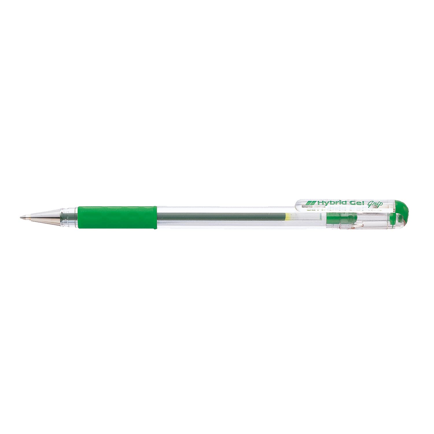 Pentel Hybrid Gel Grip Vivid 0.6mm 绿色凝胶笔 | 橡胶指握设计 | 流畅书写体验 | 适用于笔记、绘画、办公场景