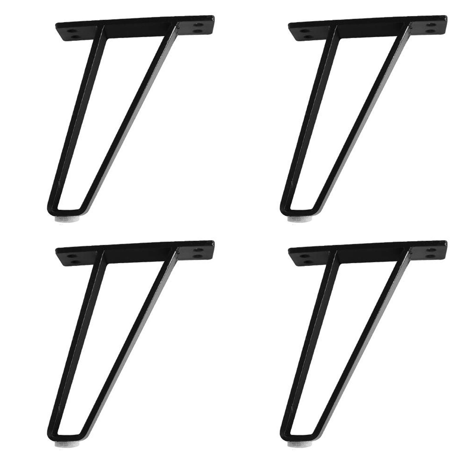 4 PCS Black Trapezoidal Furniture Legs with Screws - DIY Replacement Feet for Cabinets, Cupboards, Sofas & Tables | Perfect for Home Office, Living Room & Bedroom Furniture Upgrade
