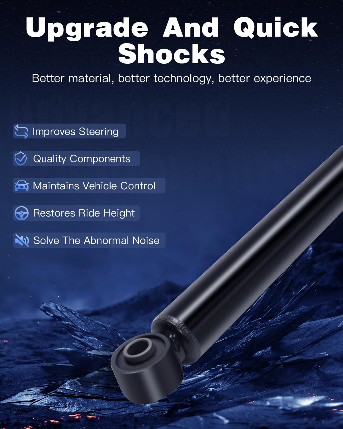 ECCPP Gas Rear Shock Absorbers for 2008-2012 Ford Escape, 2008-2011 Mazda Tribute & Mercury Mariner - Pair (Part #349101) - Smooth Ride & Enhanced Stability for Off-Roading, Towing & Daily Commuting