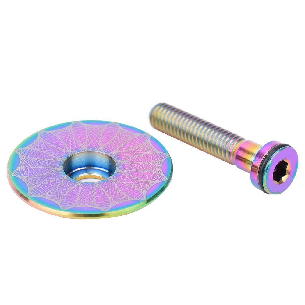 Alloy Bike Headset Cap 2-Pack - Colorful Bike Fork Expander & Stem Top Caps with Screw Set - Perfect for MTB, Road Bikes & Cycling Accessories