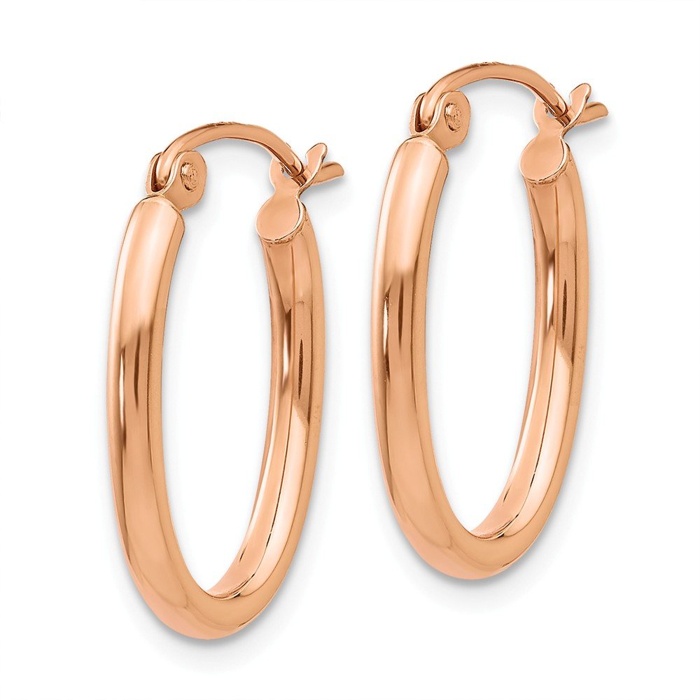 14K Rose Gold Oval Hoop Earrings for Women - Dainty Luxury Jewelry for Everyday Wear & Special Occasions | Perfect Gift for Her, Valentine's Day, Anniversary or Birthday