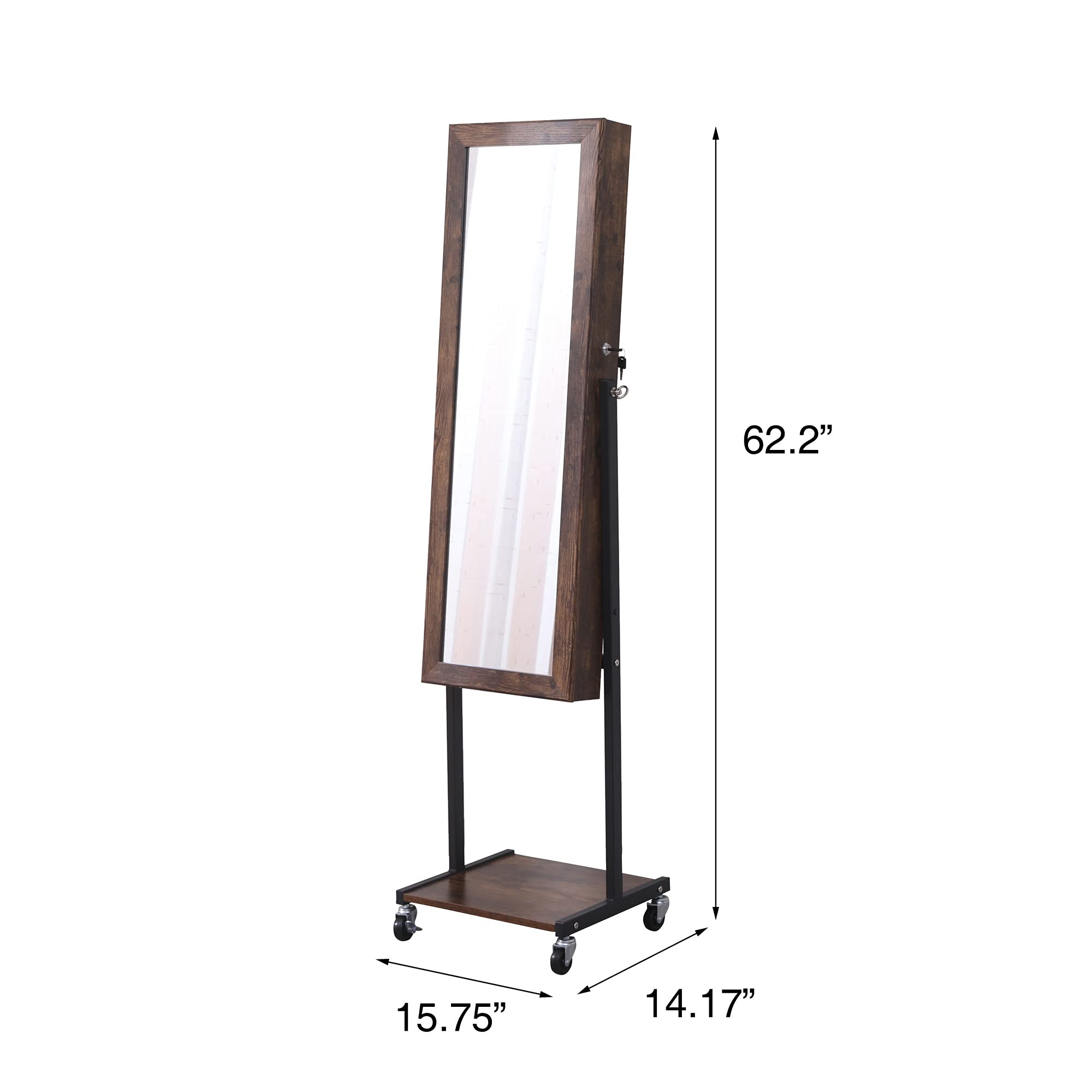 Stylish Jewelry Storage Mirror Cabinet - Door & Wall Mount for Bedroom
